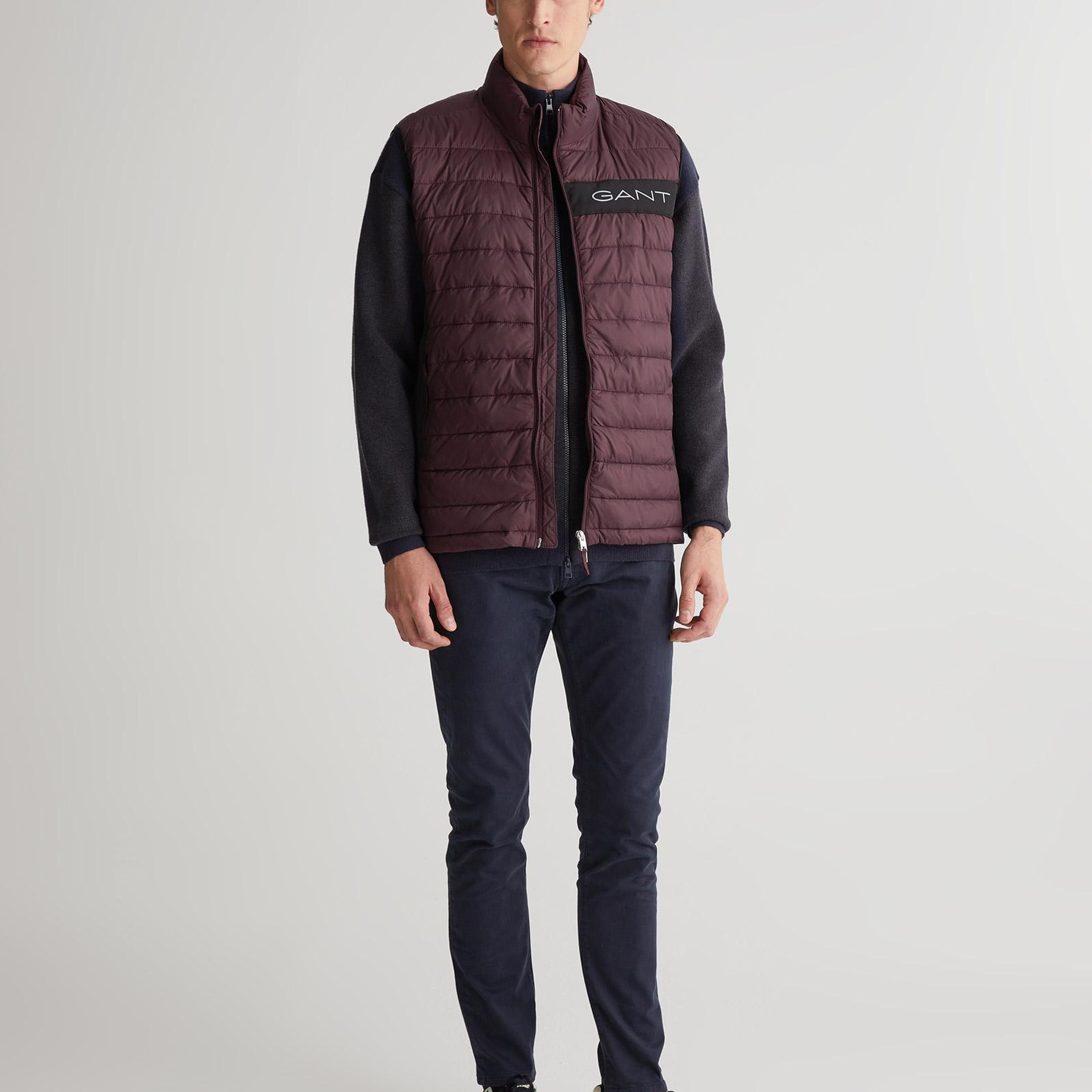 GANT Erkek Bordo Logolu Kapitone Yelek