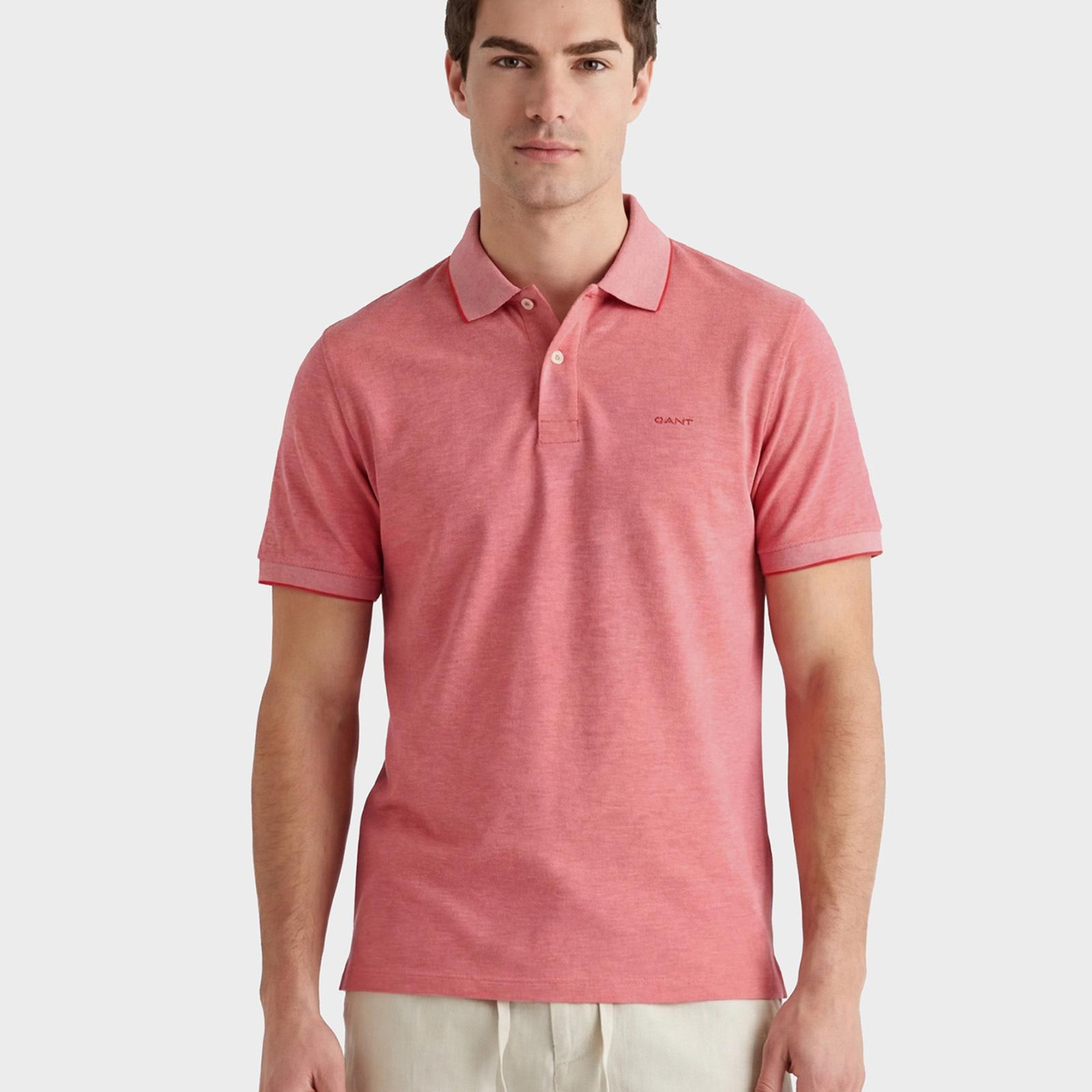 GANT Erkek Kırmızı Regular Fit Polo Yaka T-Shirt