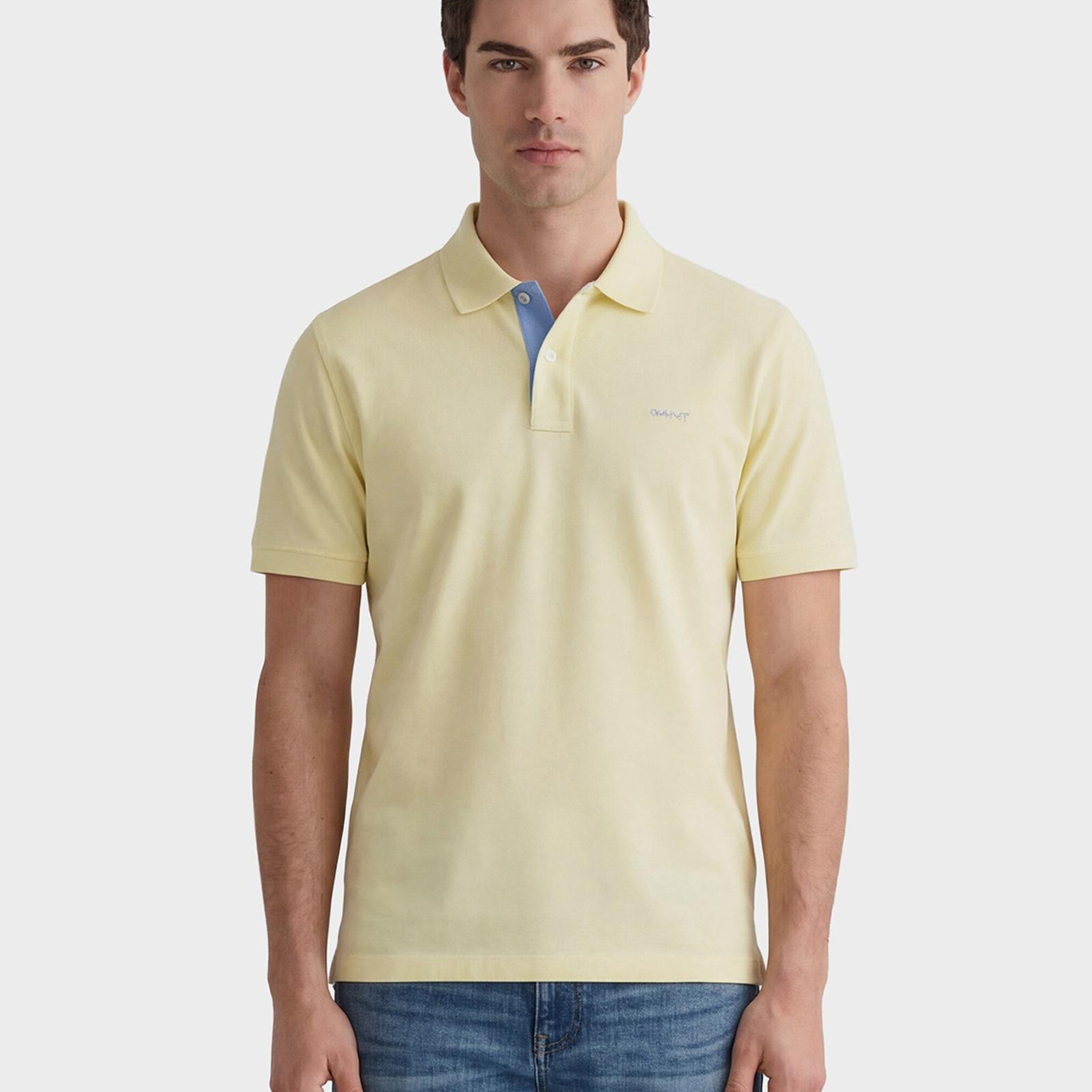 GANT Erkek Sarı Regular Fit Polo Yaka T-Shirt