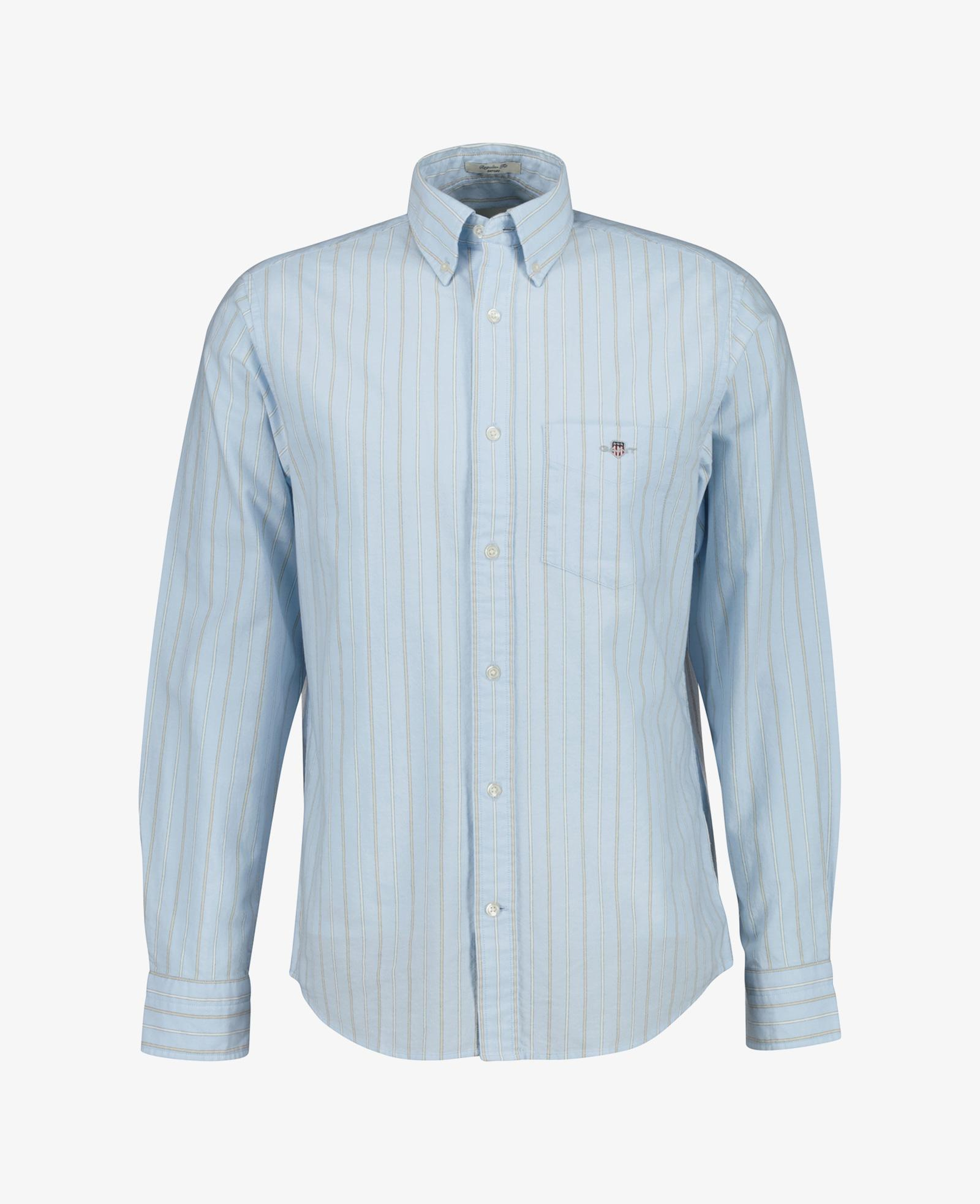 GANT Erkek Mavi Regular Fit Çizgili Logolu Gömlek
