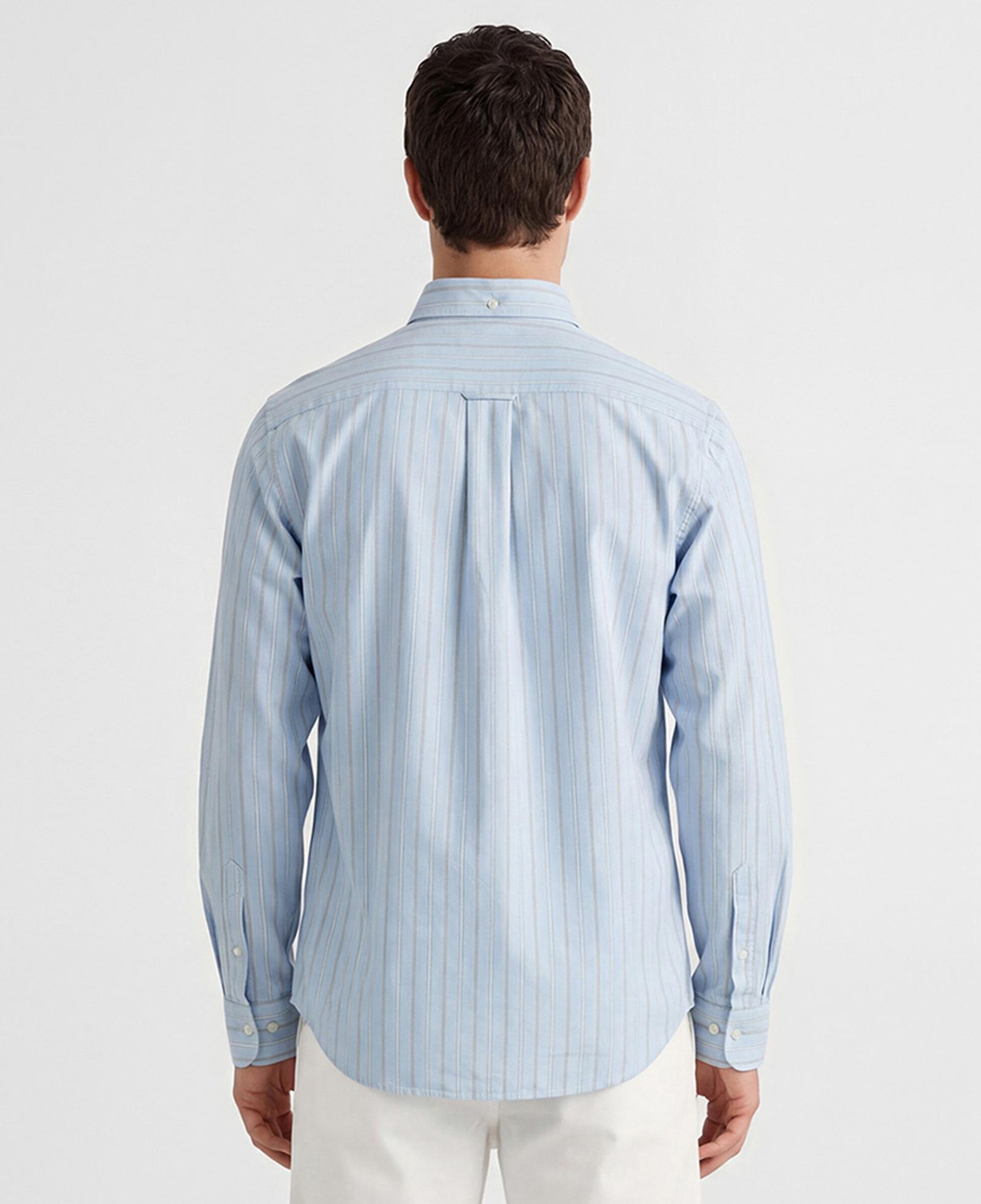 GANT Erkek Mavi Regular Fit Çizgili Logolu Gömlek