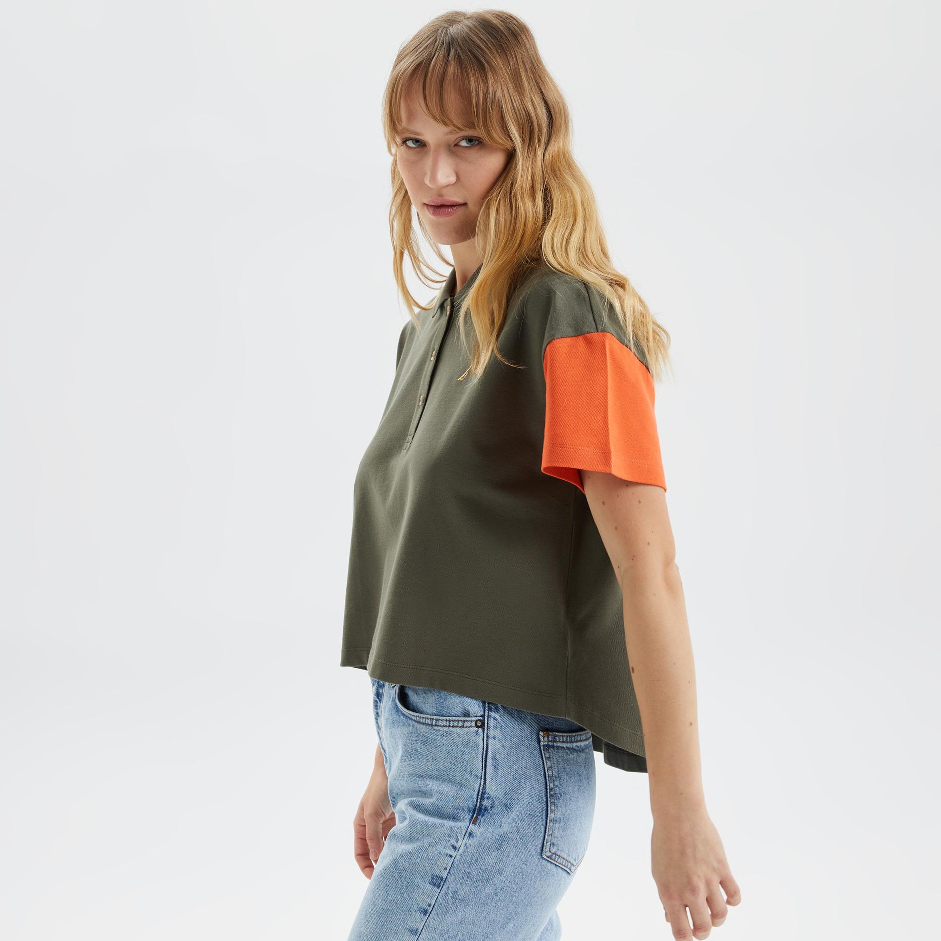 Nautica Kadın Yeşil Oversize Kısa Kollu Polo