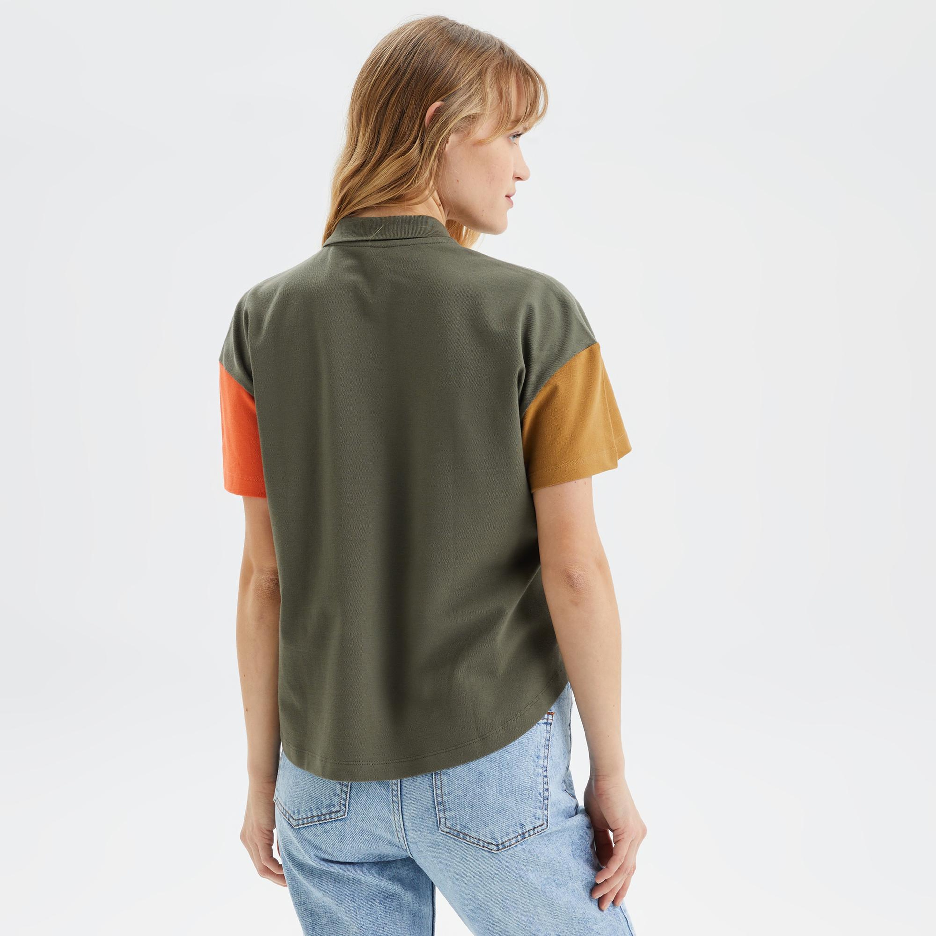 Nautica Kadın Yeşil Oversize Kısa Kollu Polo