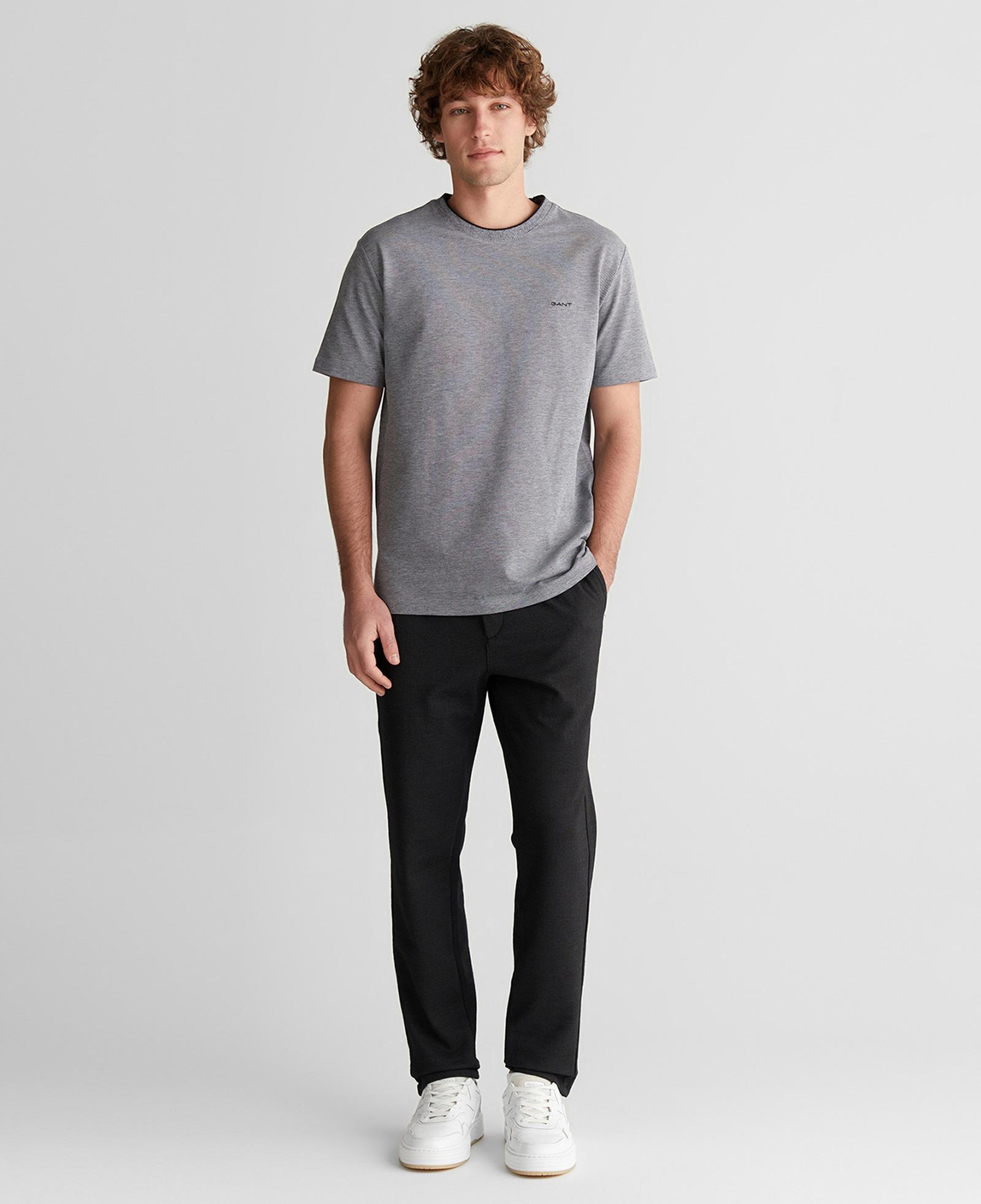 GANT Erkek Siyah Bisiklet Yaka Regular Fit T-Shirt