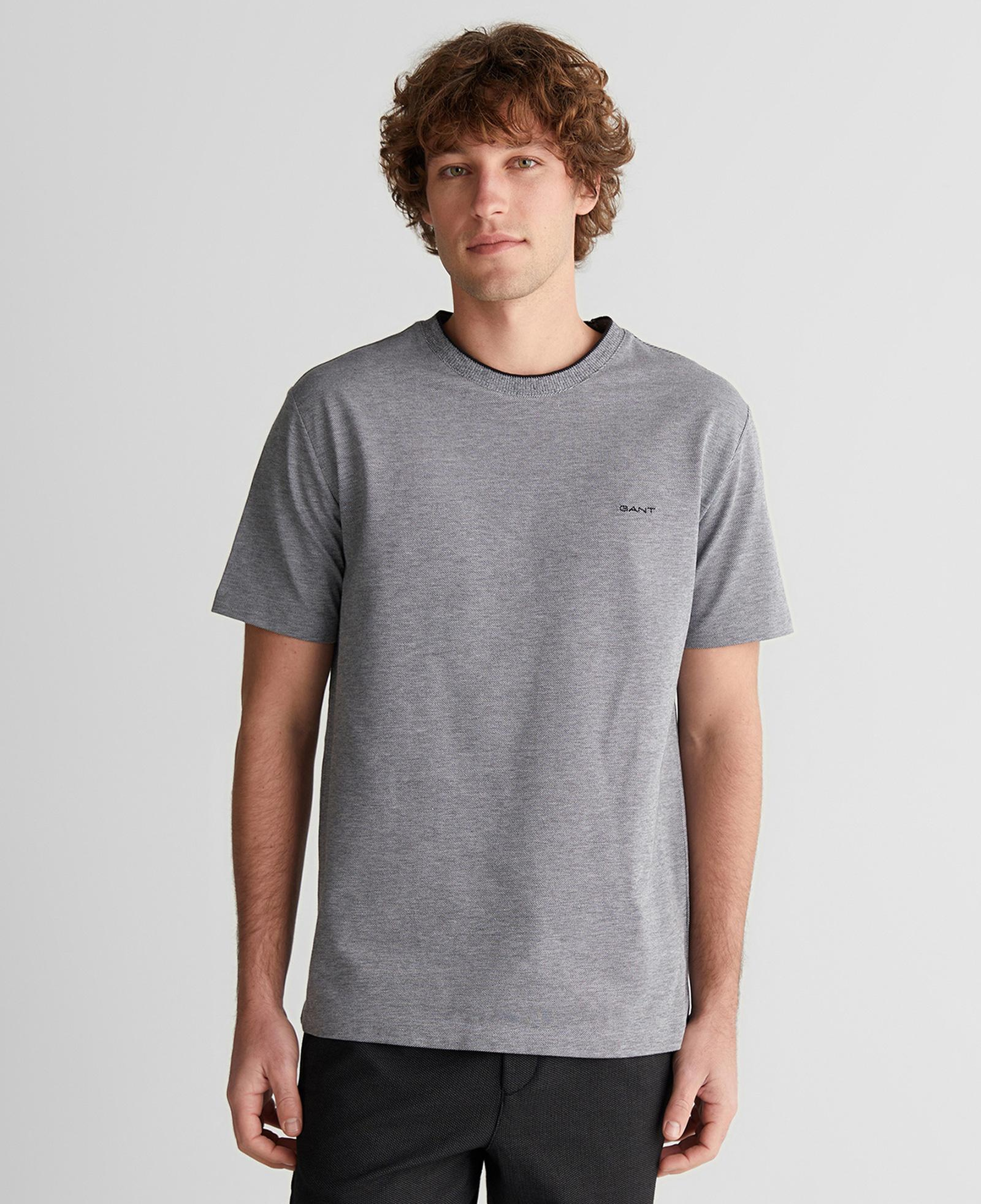 GANT Erkek Siyah Bisiklet Yaka Regular Fit T-Shirt