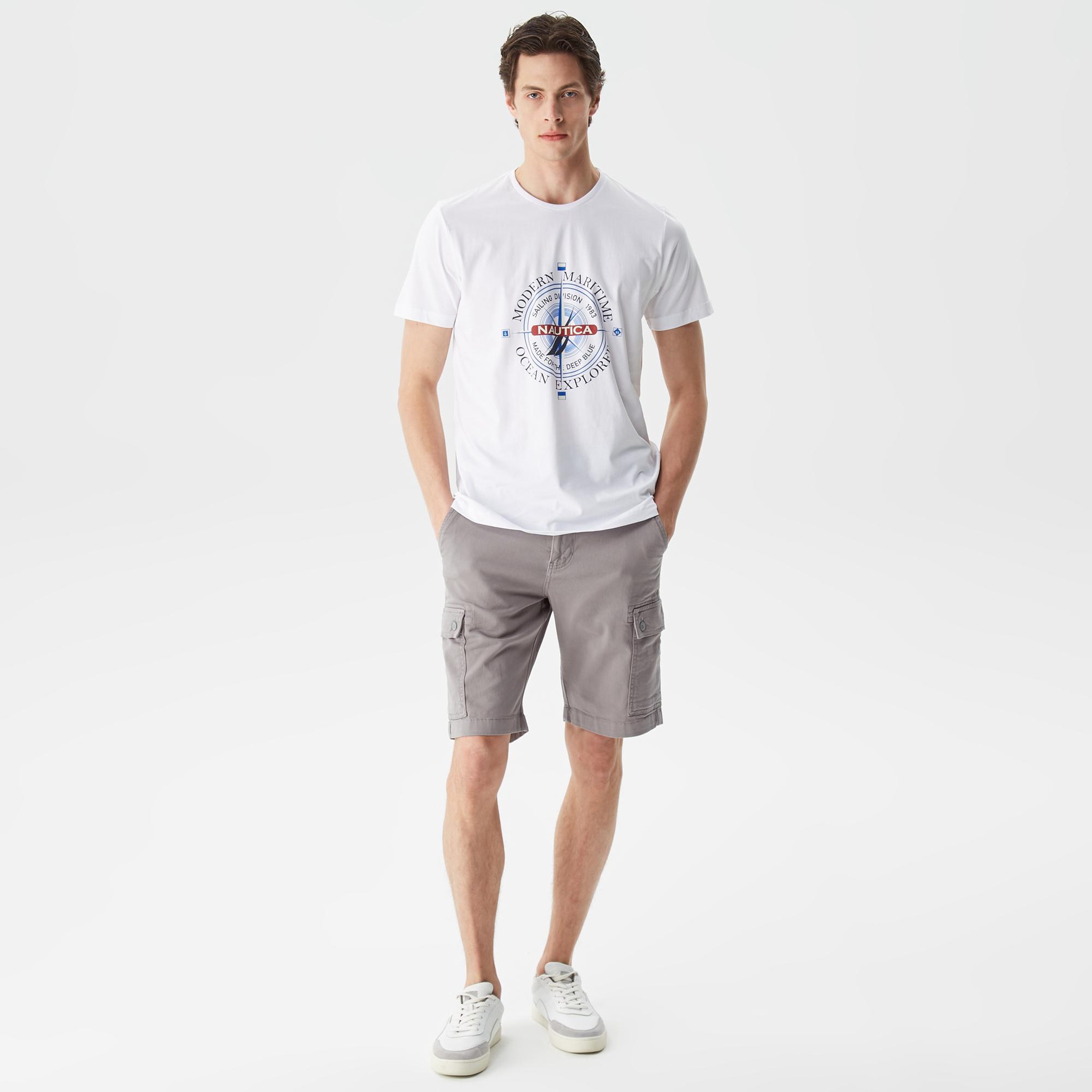 Nautica Erkek Beyaz Kısa Kollu TShirt
