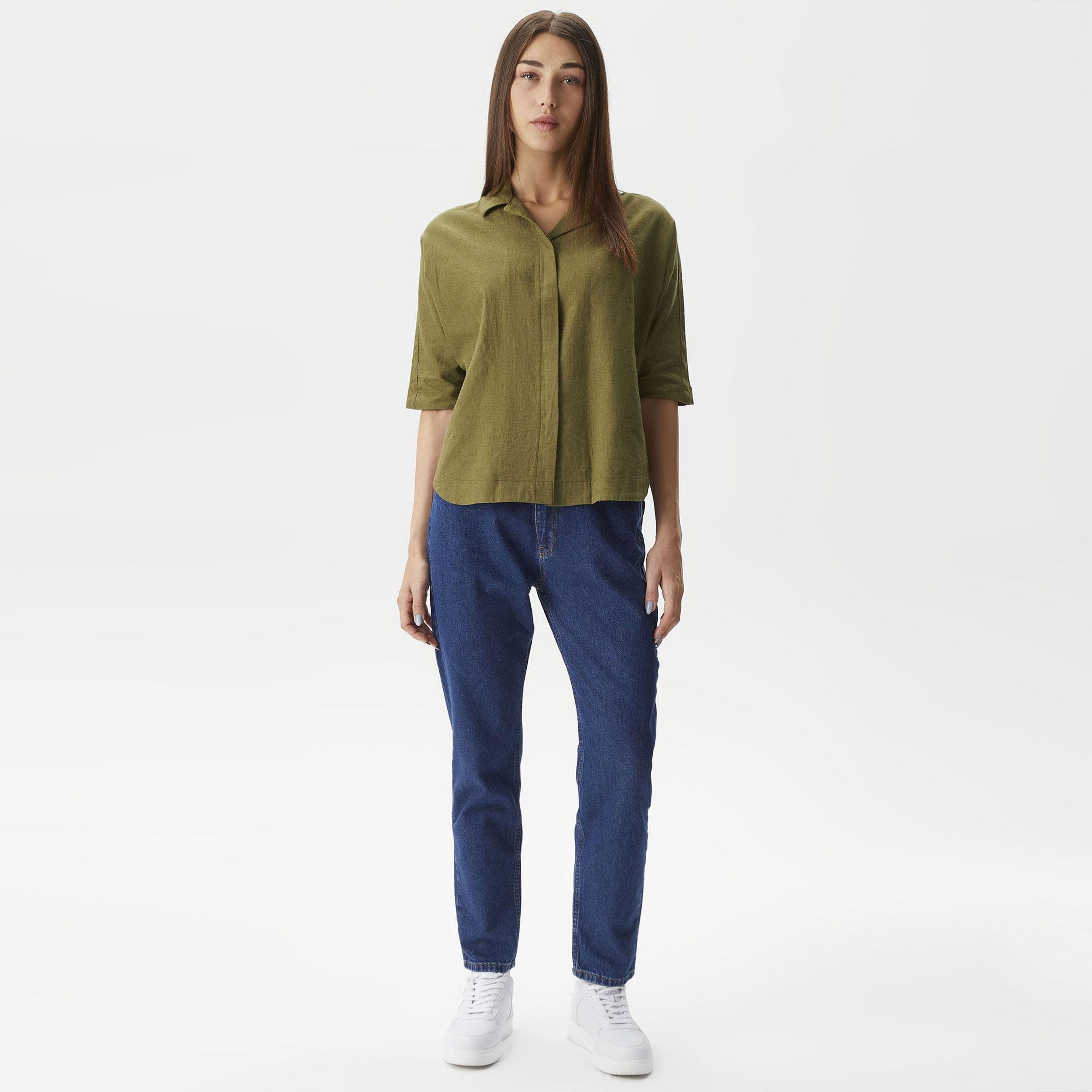 Nautica Kadın Yeşil Oversize Gömlek