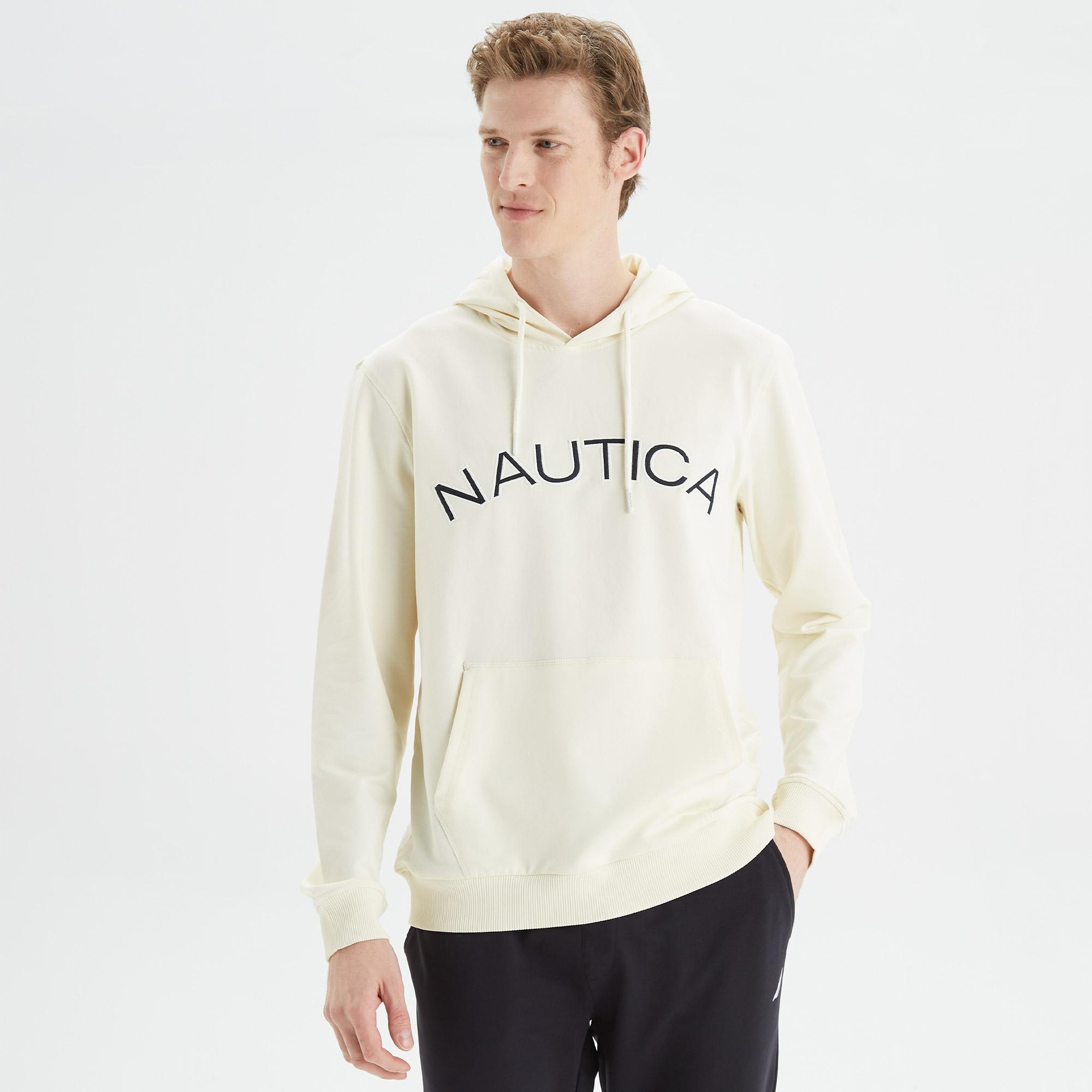 Nautica Erkek Krem Standart Fit Baskılı Sweatshirt