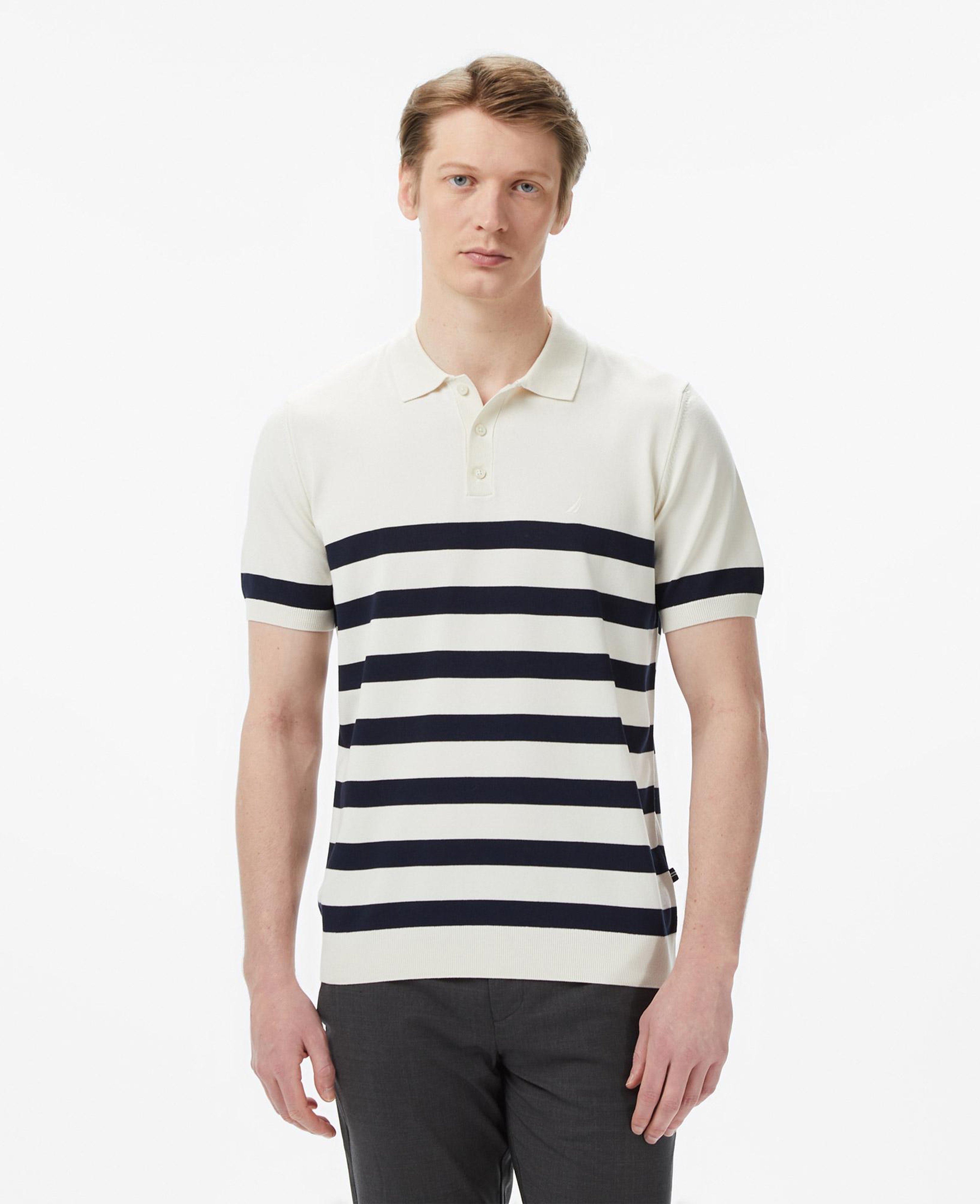 Nautica Erkek Krem Regular Fit Kısa Kollu Triko