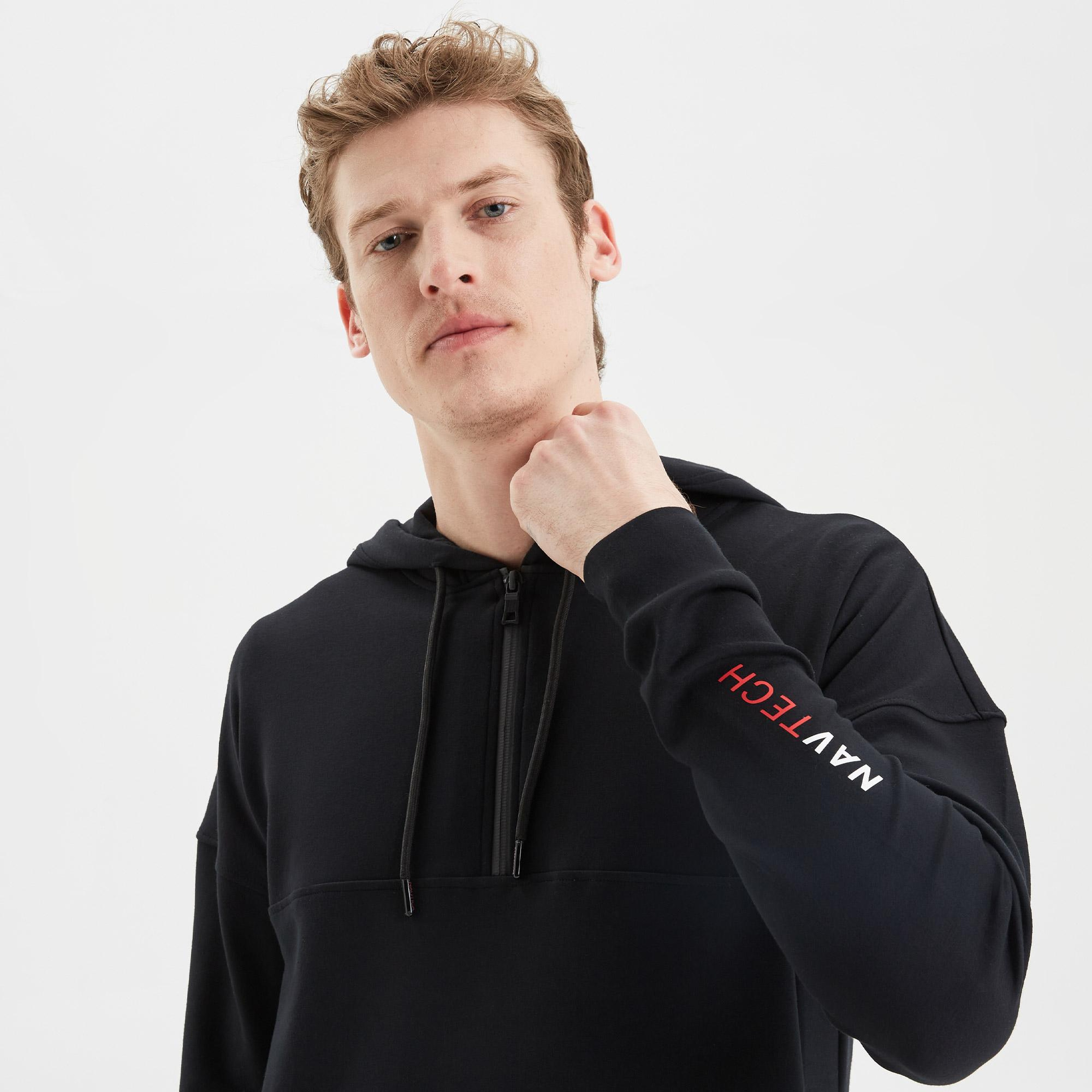 Nautica Erkek Siyah Standart Fit Sweatshirt