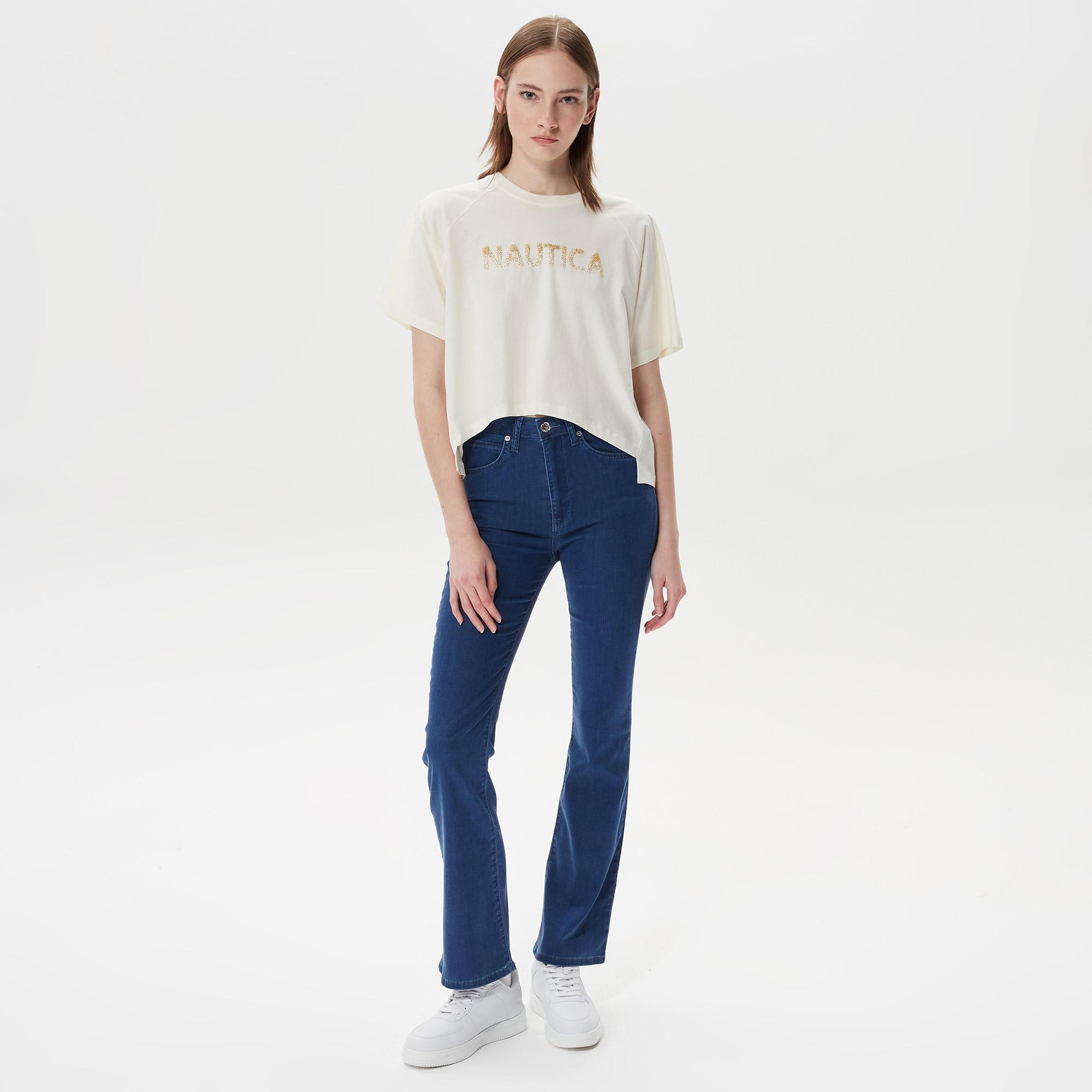 Nautica Kadın Krem T-Shirt