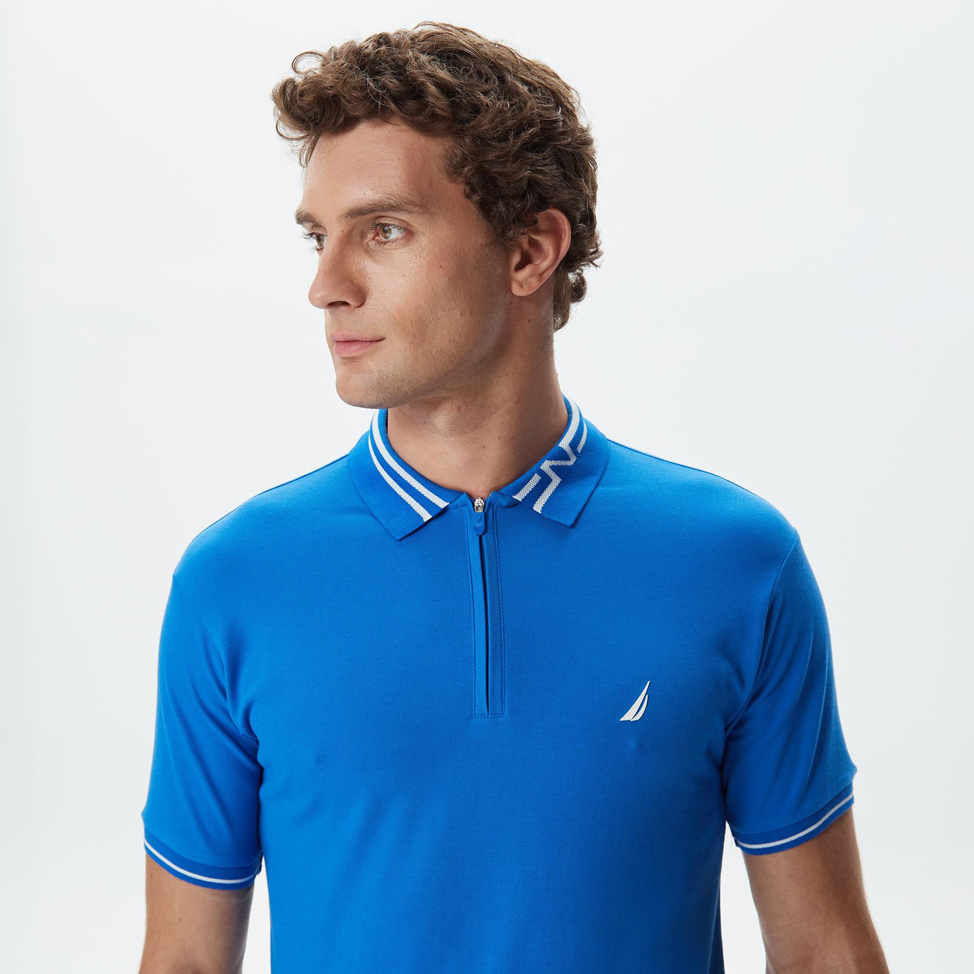 Nautica Erkek Mavi Kısa Kollu Polo