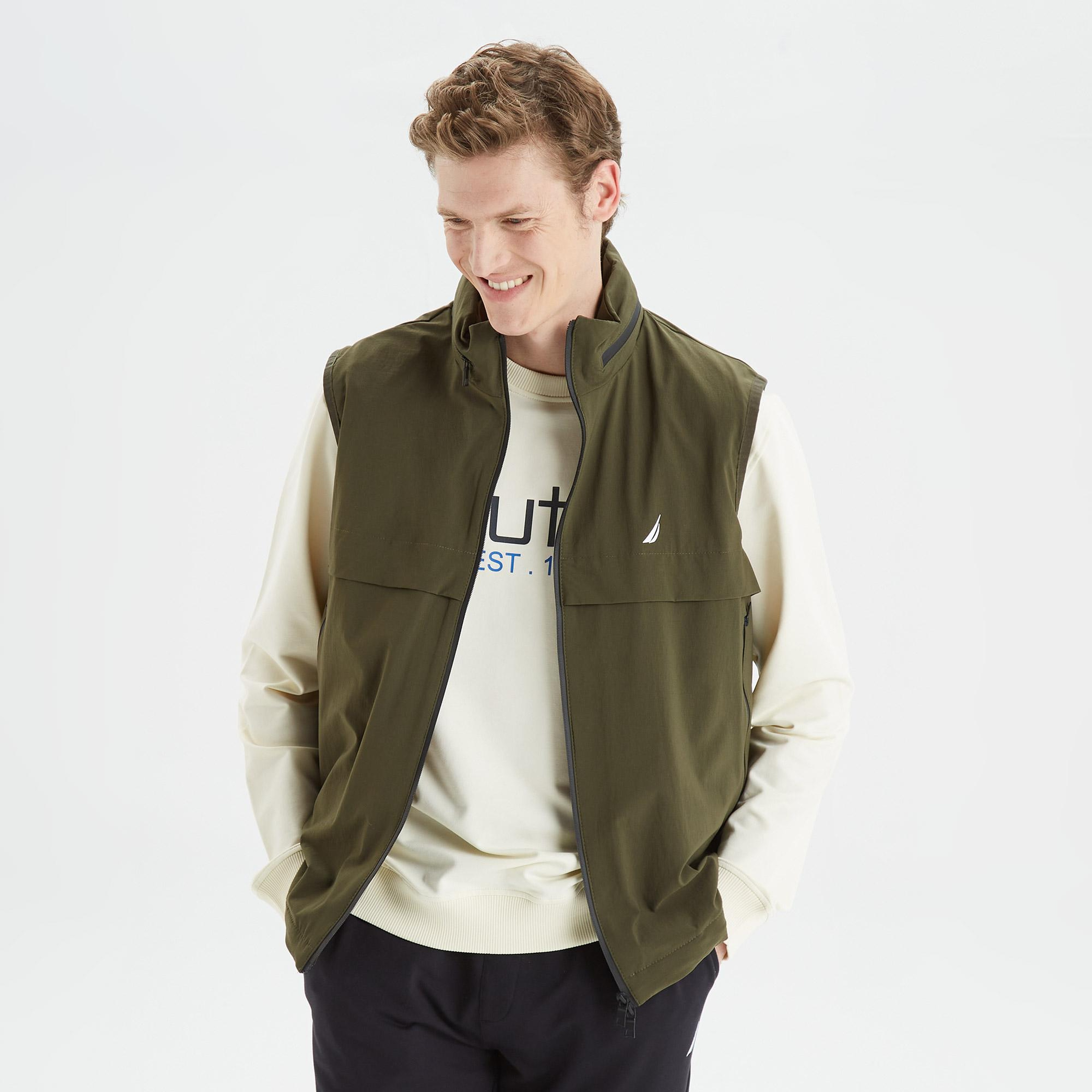 Nautica Erkek Yeşil Logo Baskılı Yelek