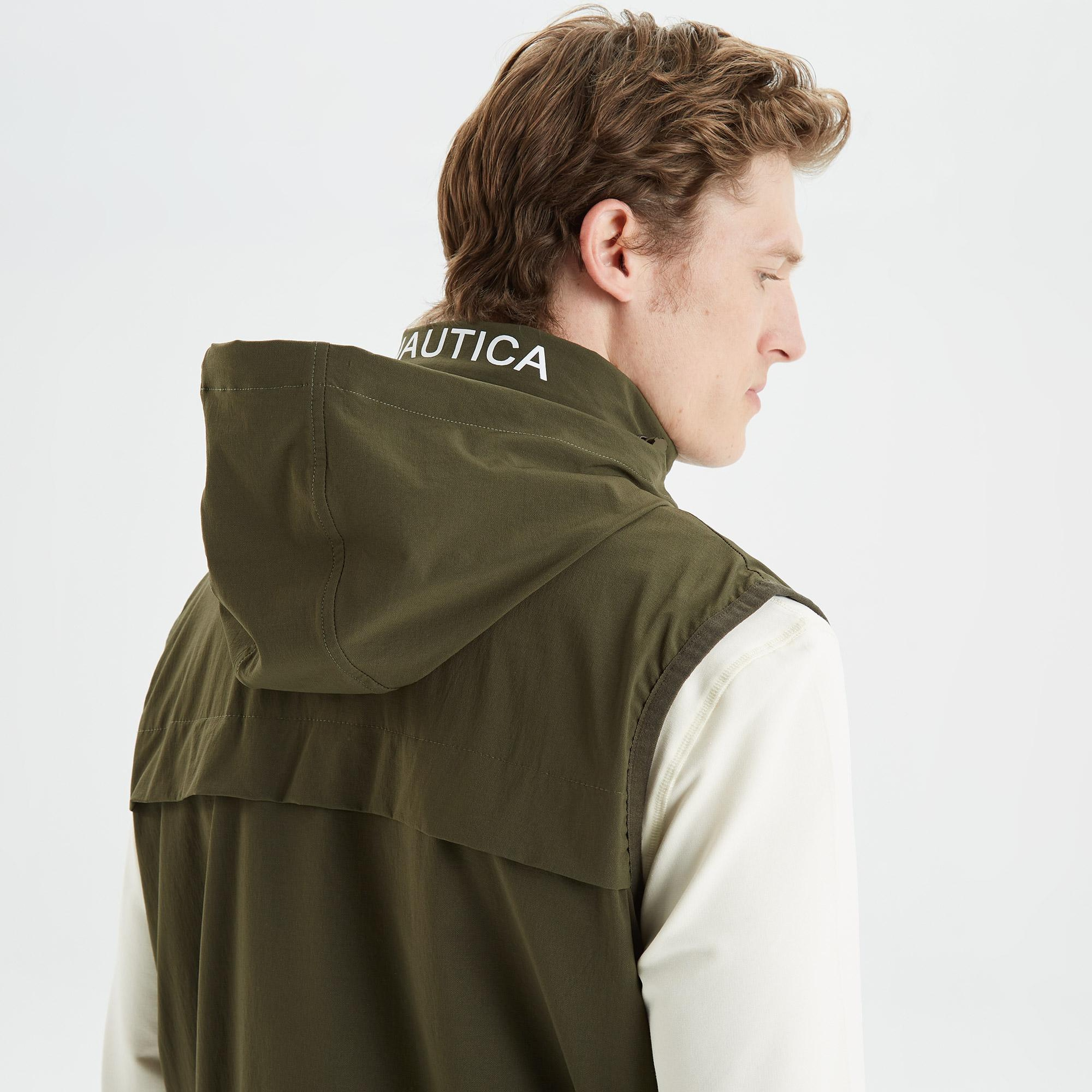 Nautica Erkek Yeşil Logo Baskılı Yelek