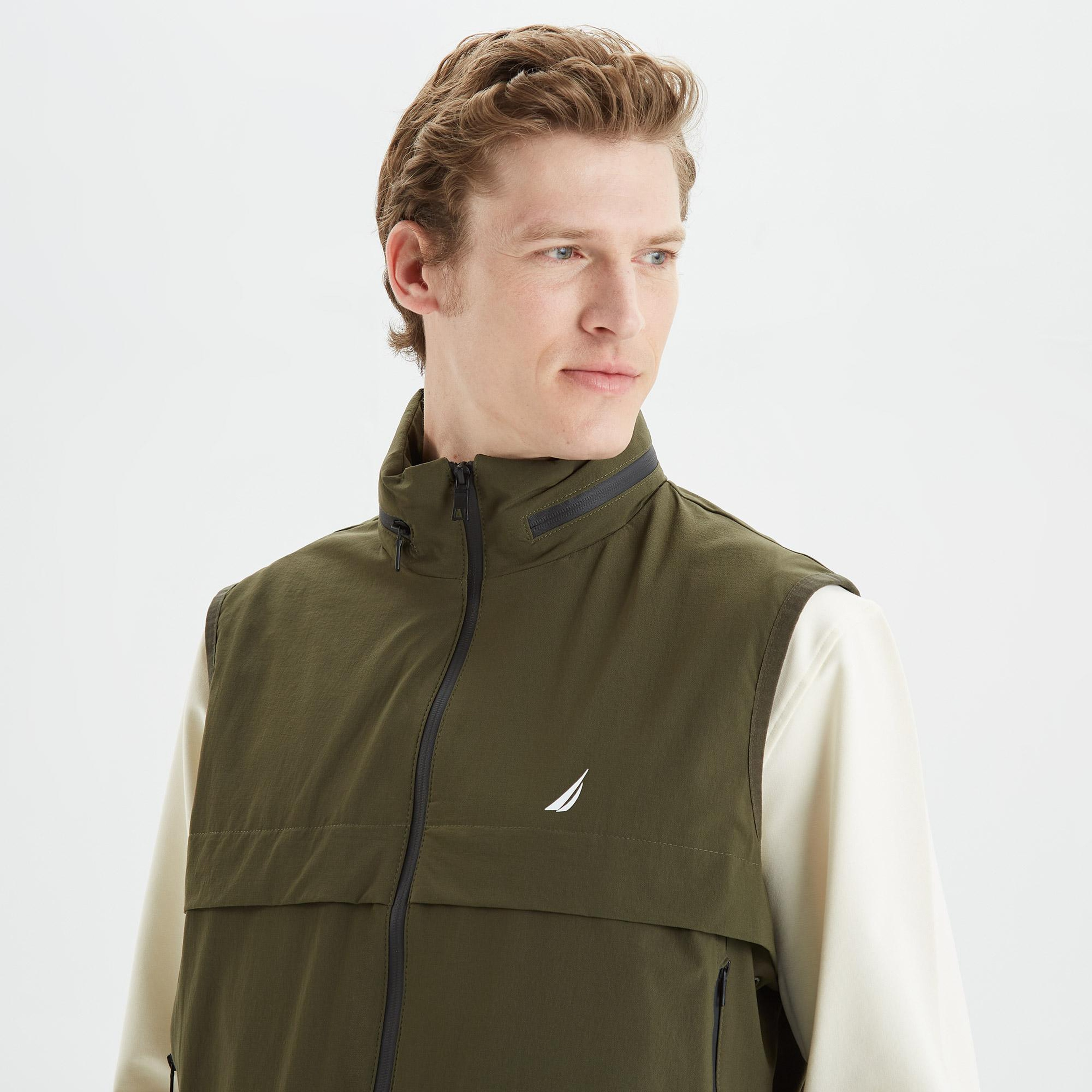 Nautica Erkek Yeşil Logo Baskılı Yelek
