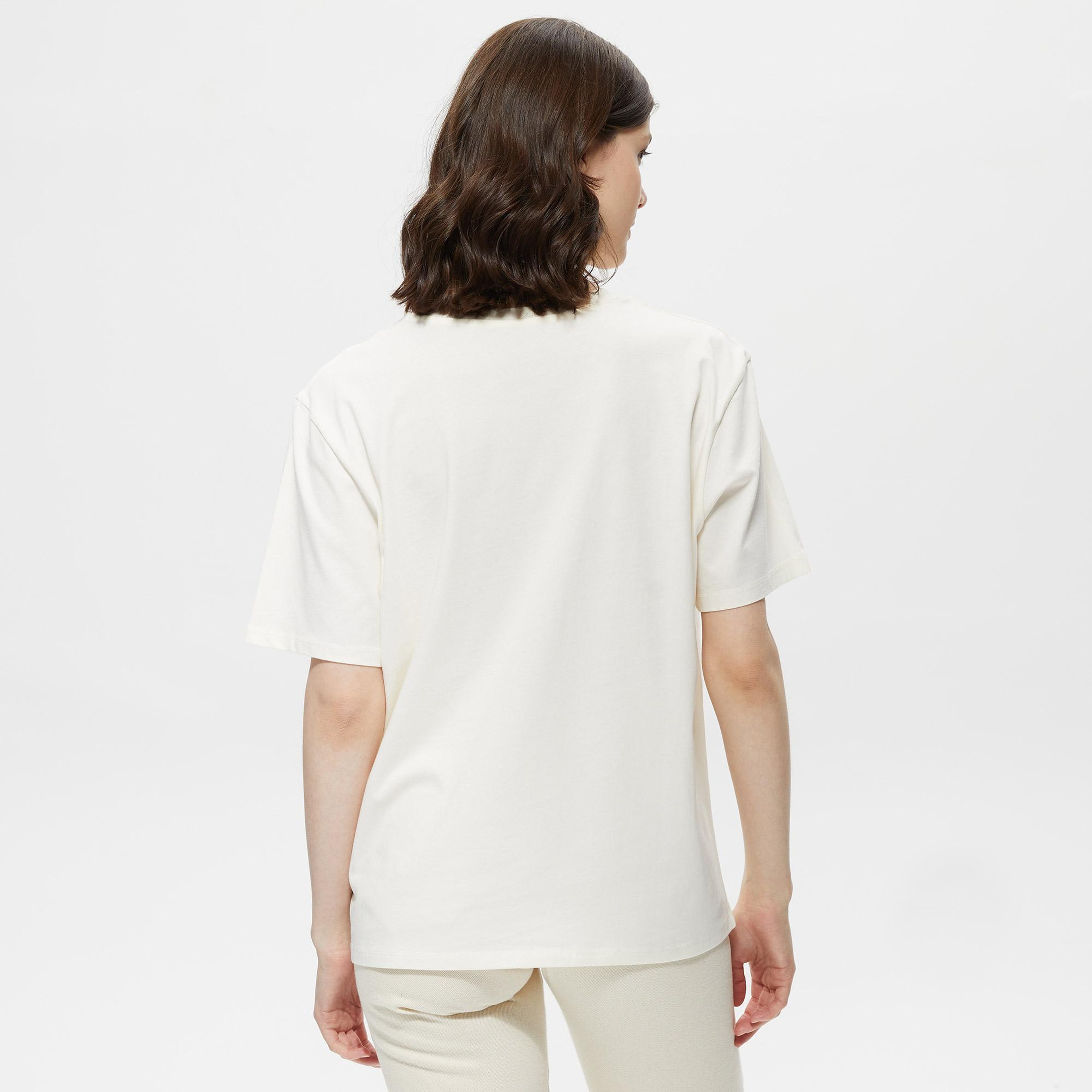 Nautica Kadın Krem Baskılı T-Shirt