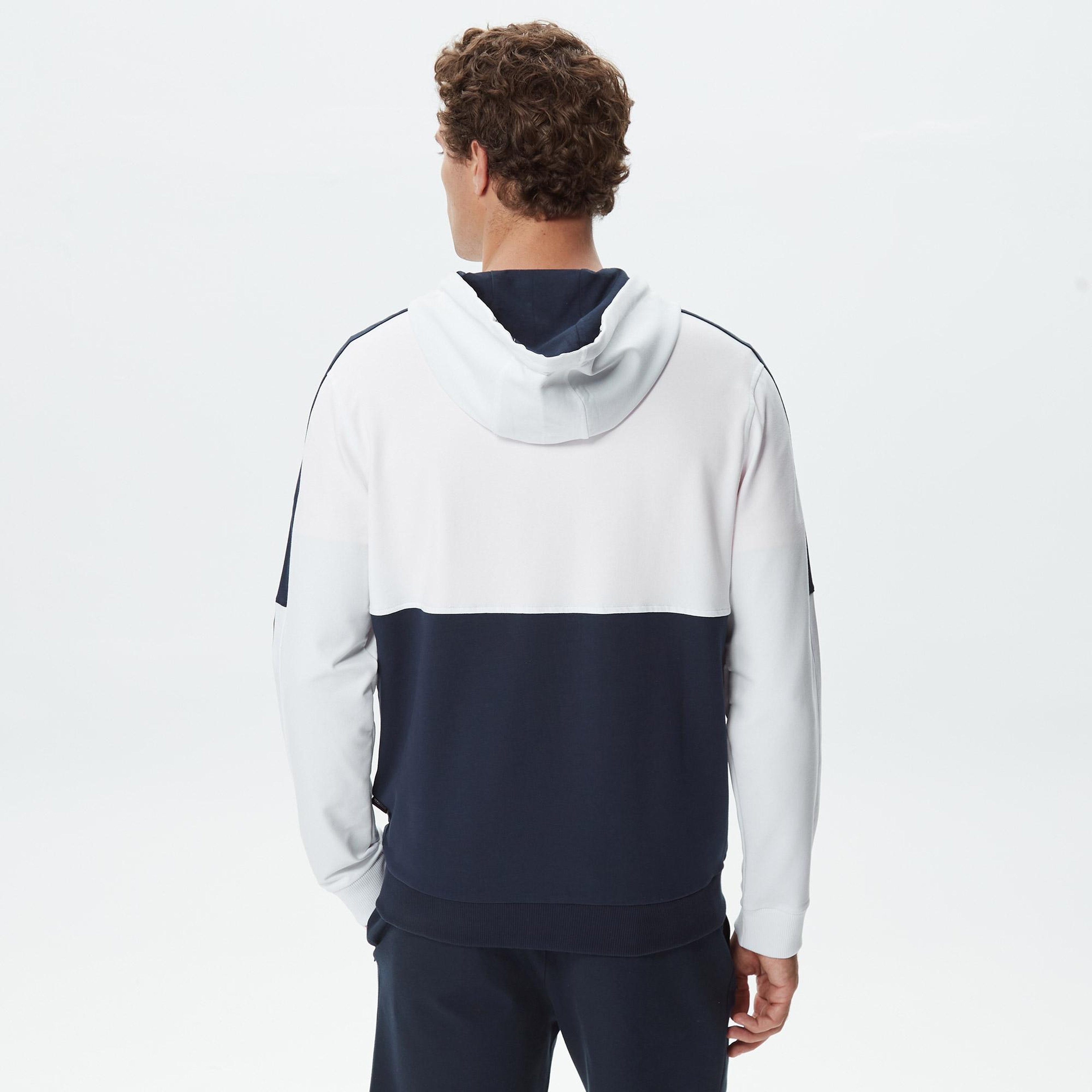 Nautica Erkek Beyaz Renk Bloklu Sweatshirt