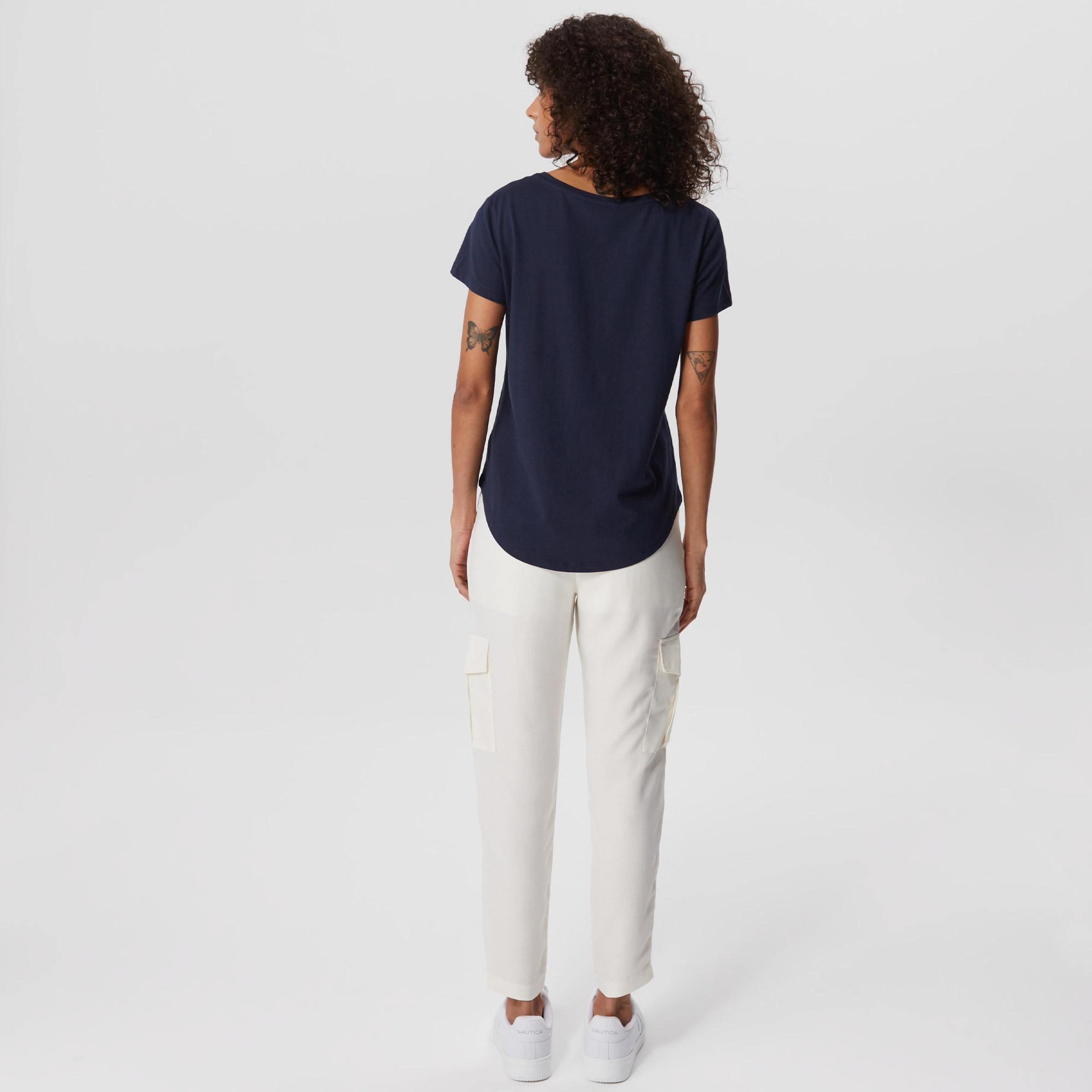 Nautica Kadın Lacivert Baskılı T-Shirt