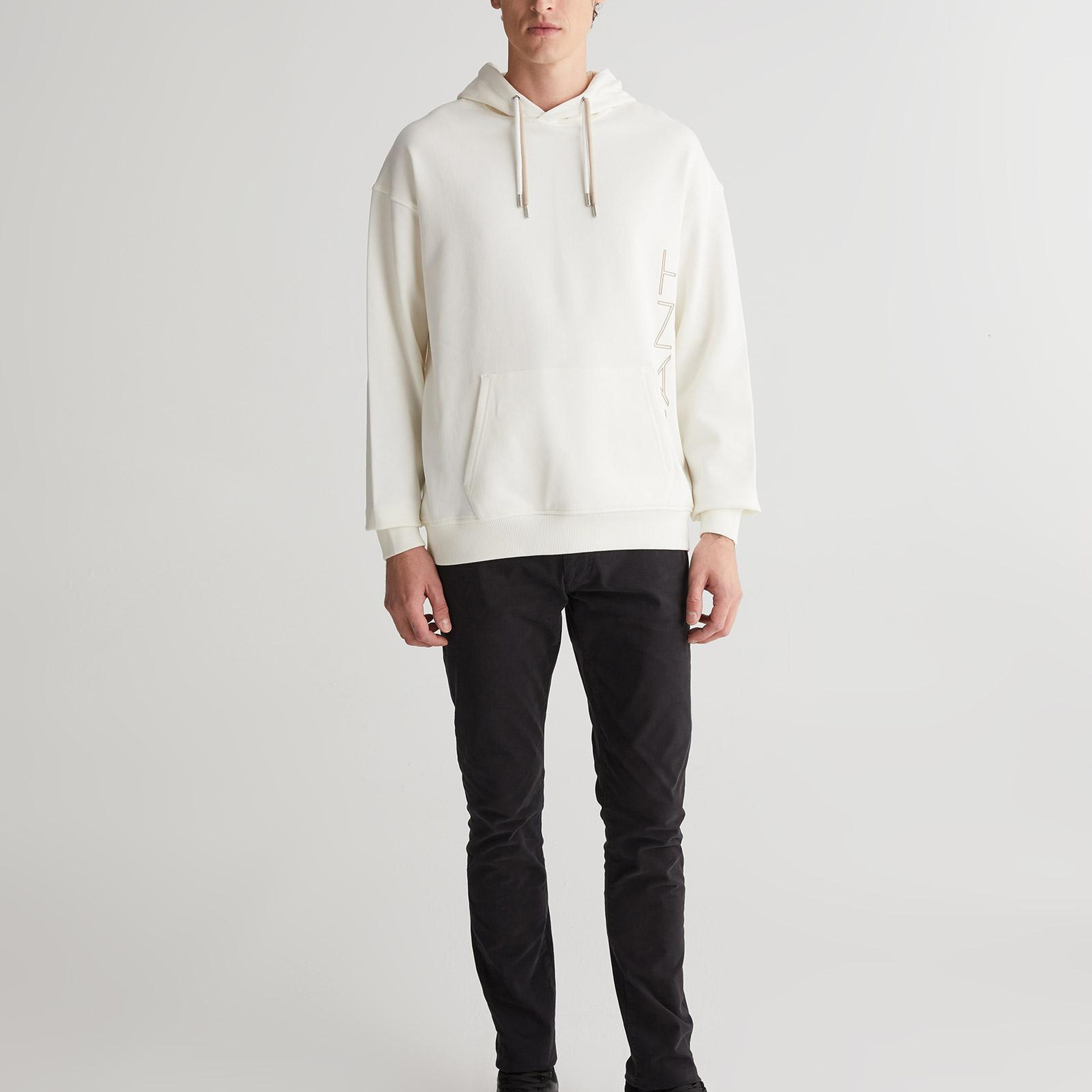 GANT Erkek Krem Regular Fit Kapüşonlu Logolu Sweatshirt