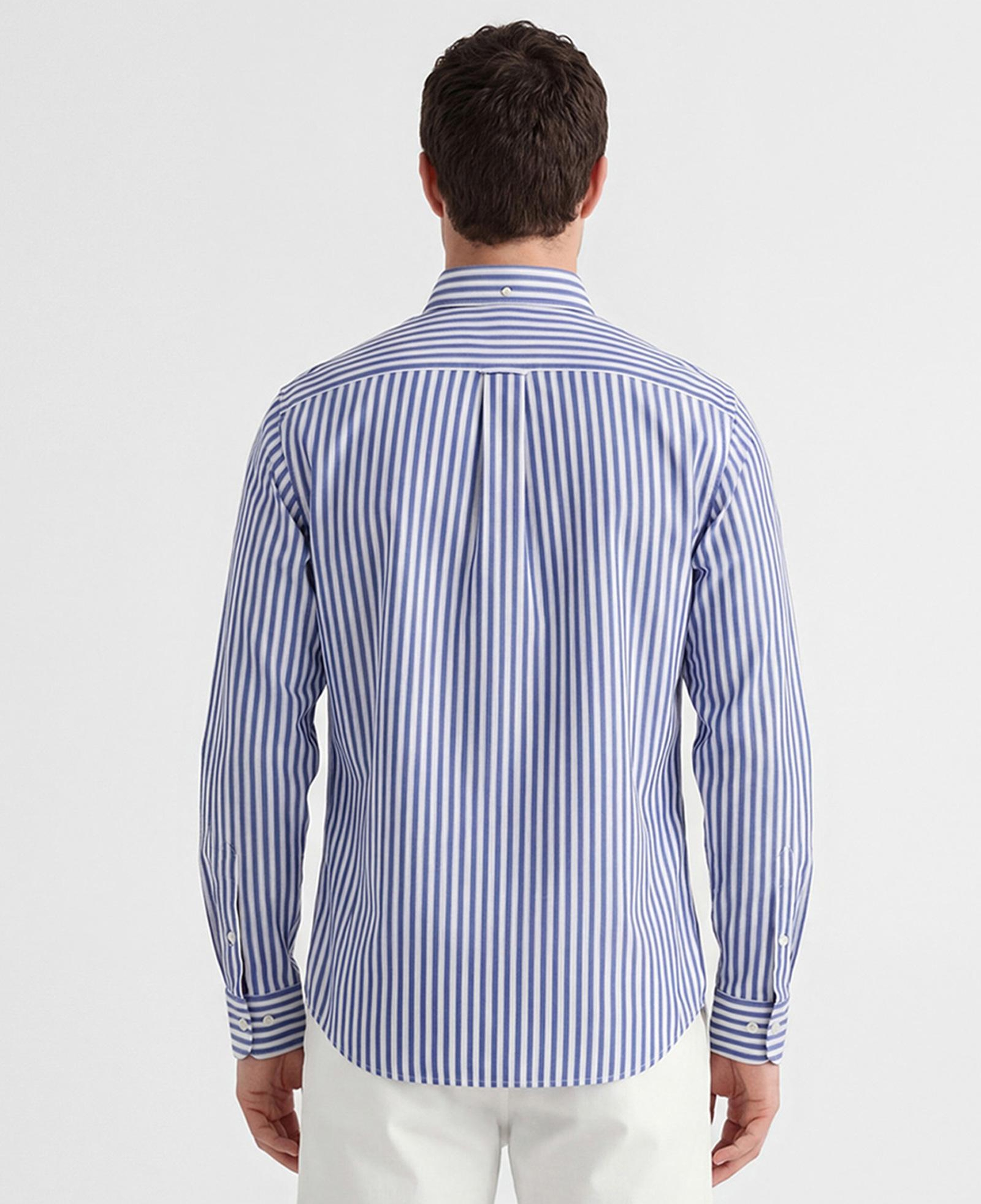 GANT Erkek Mavi Regular Fit Çizgili Logolu Gömlek