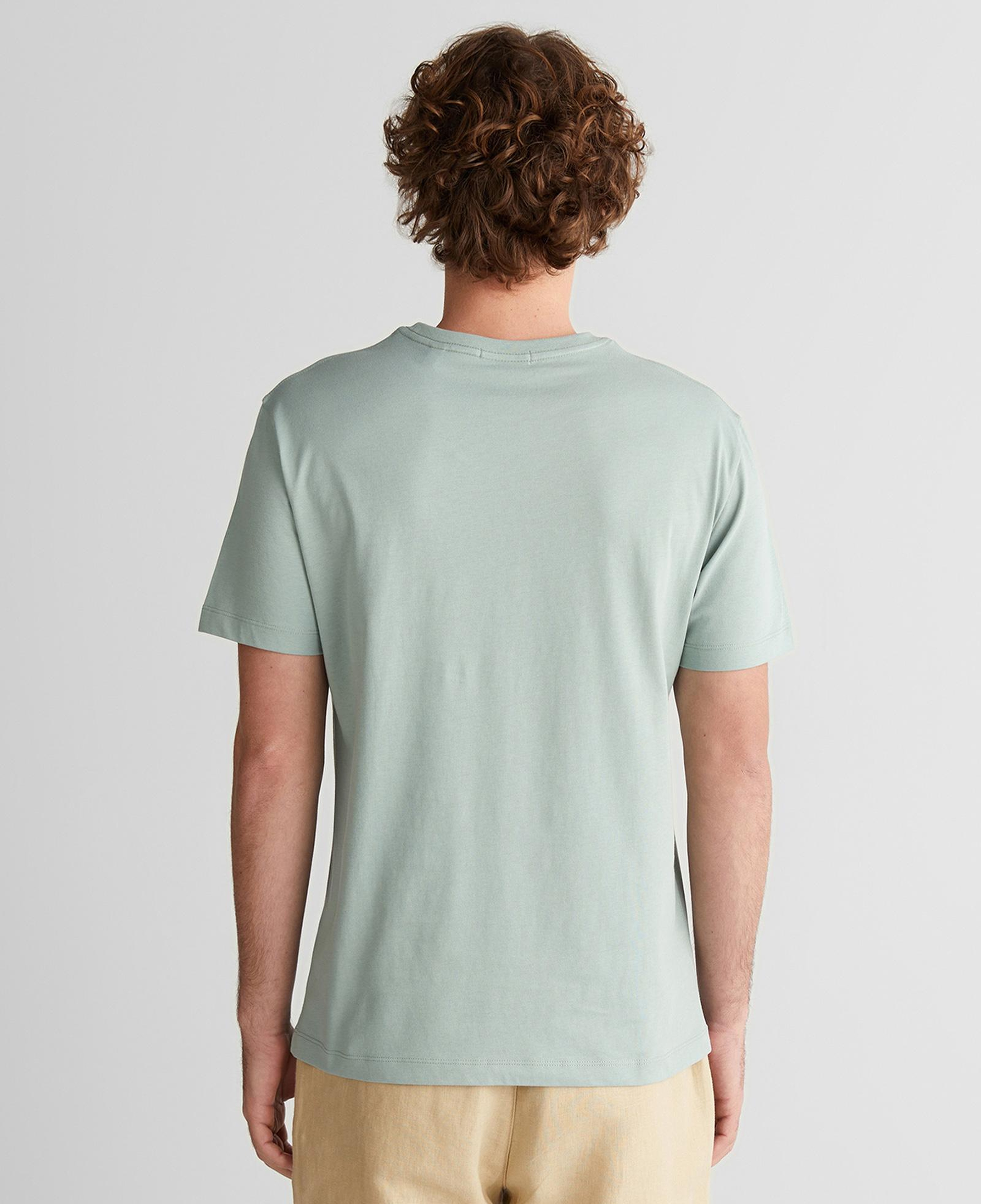 GANT Erkek Yeşil Bisiklet Yaka Regular Fit Logolu T-Shirt