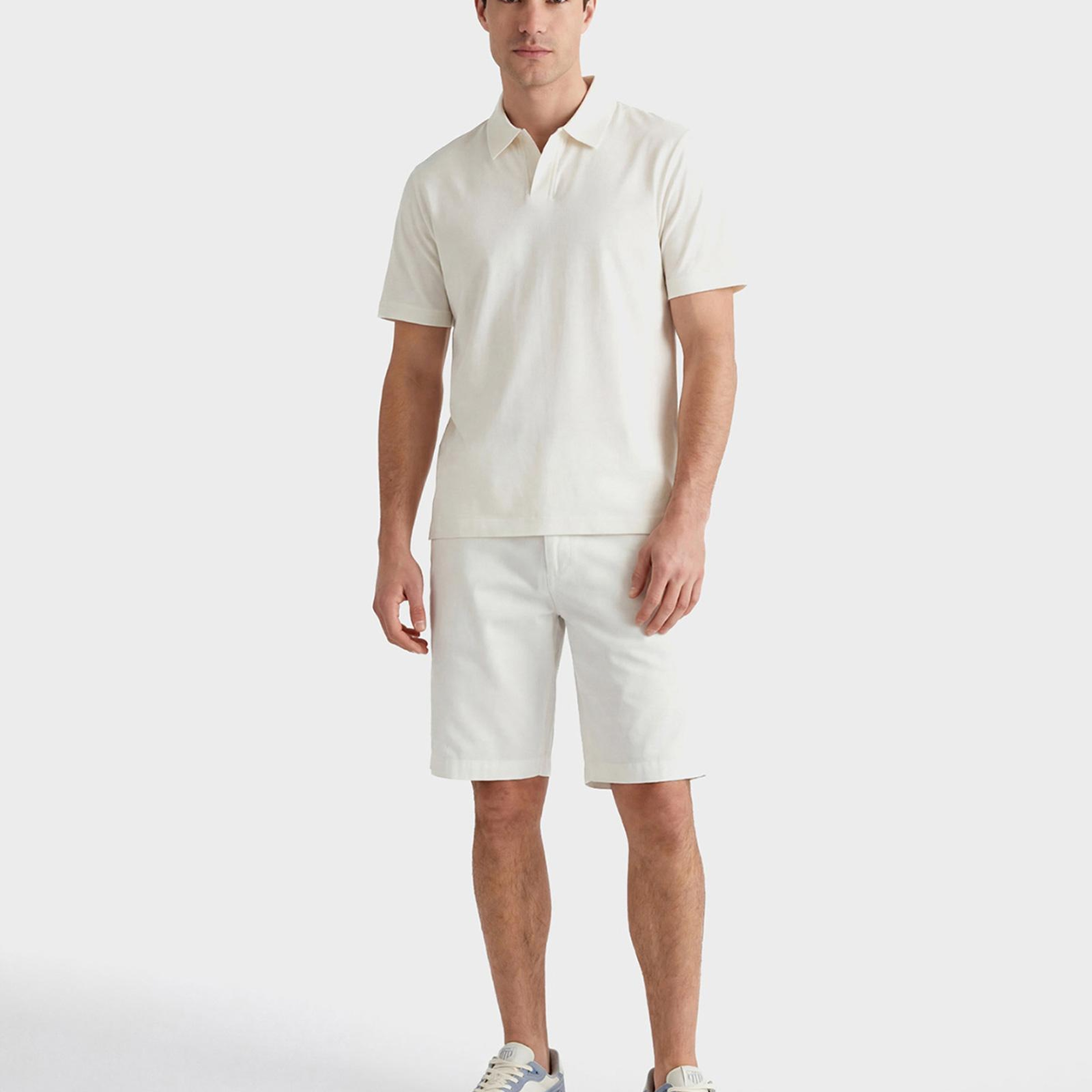 GANT Erkek Beyaz Regular Fit Polo Yaka T-Shirt