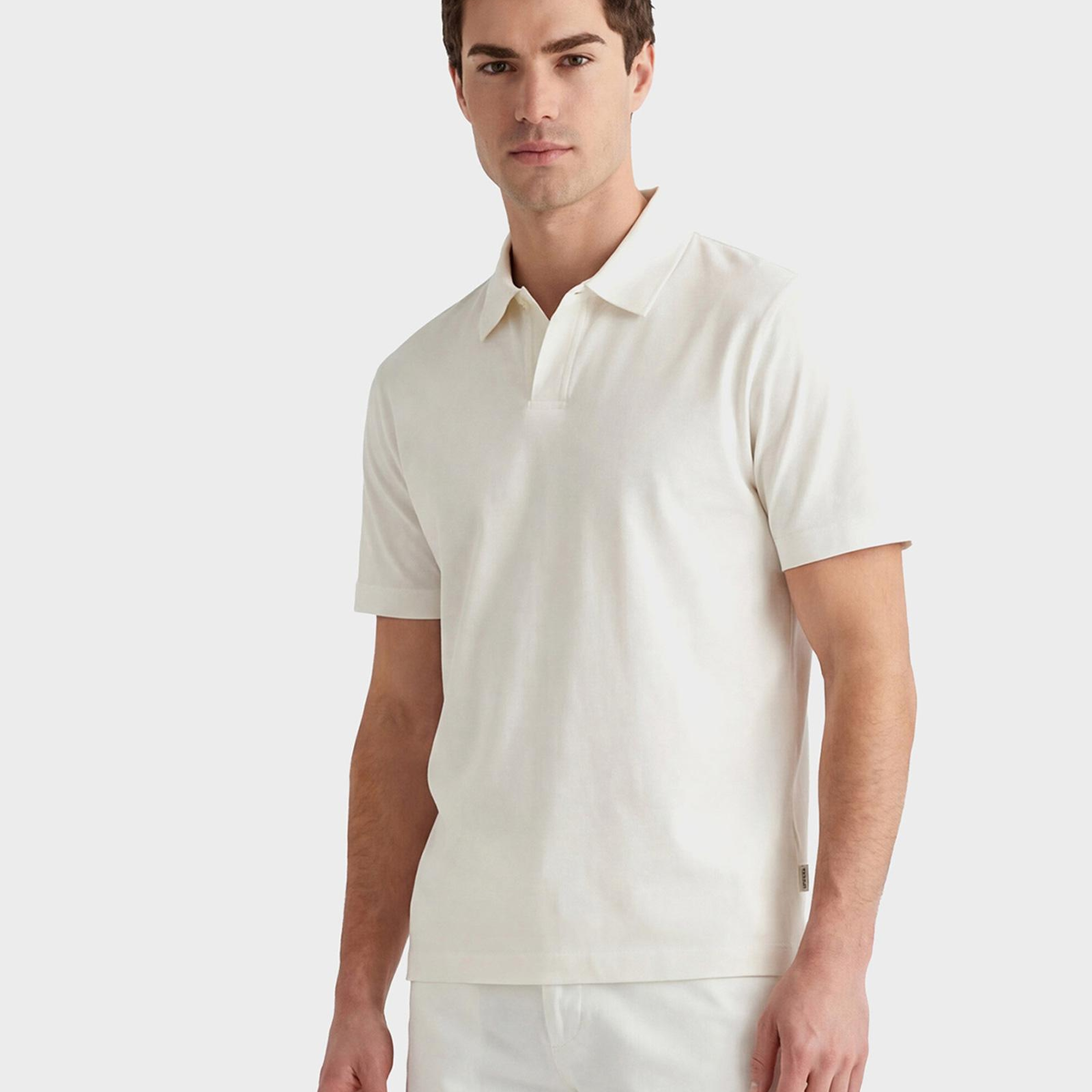 GANT Erkek Beyaz Regular Fit Polo Yaka T-Shirt