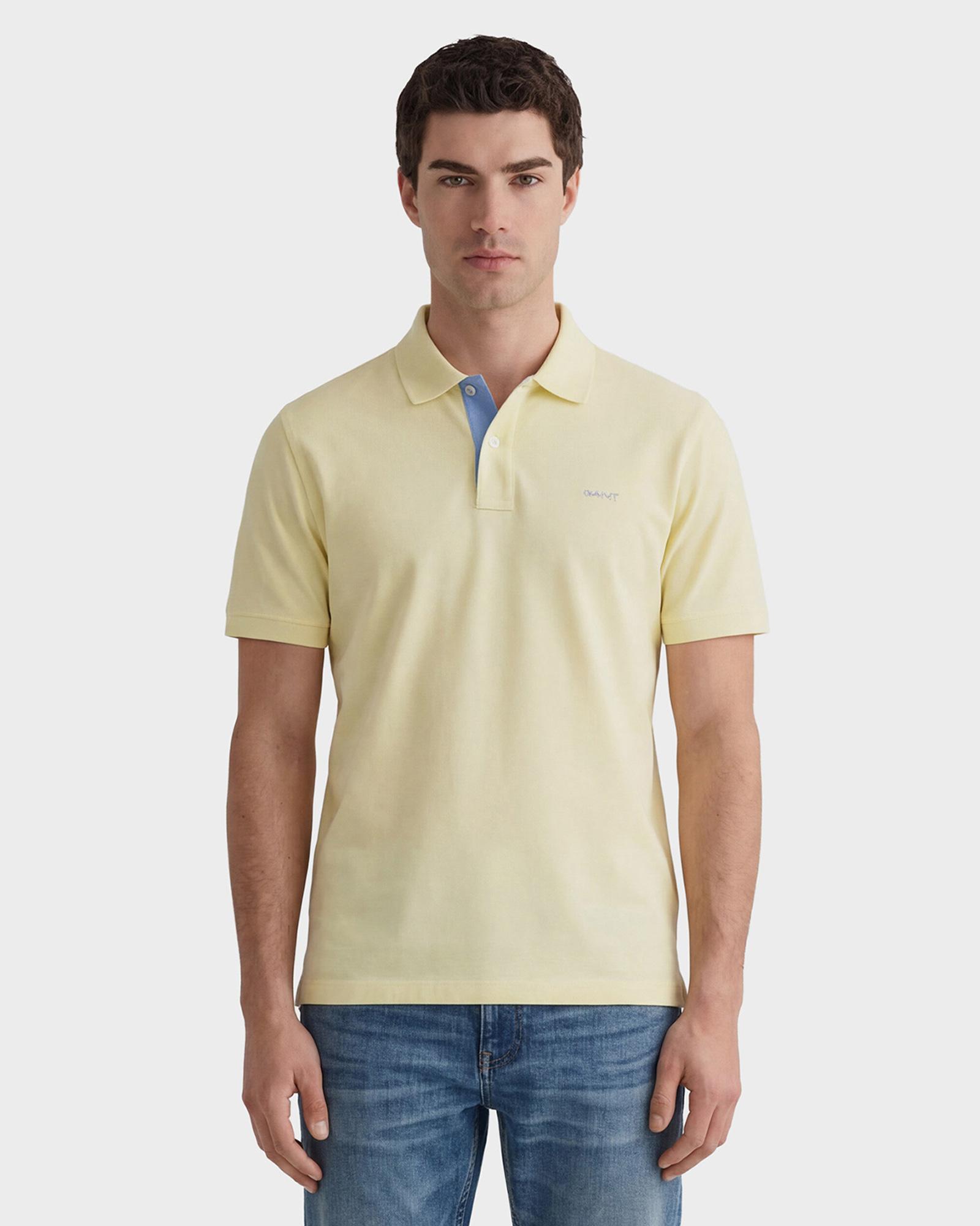 GANT Erkek Sarı Regular Fit Polo Yaka T-Shirt