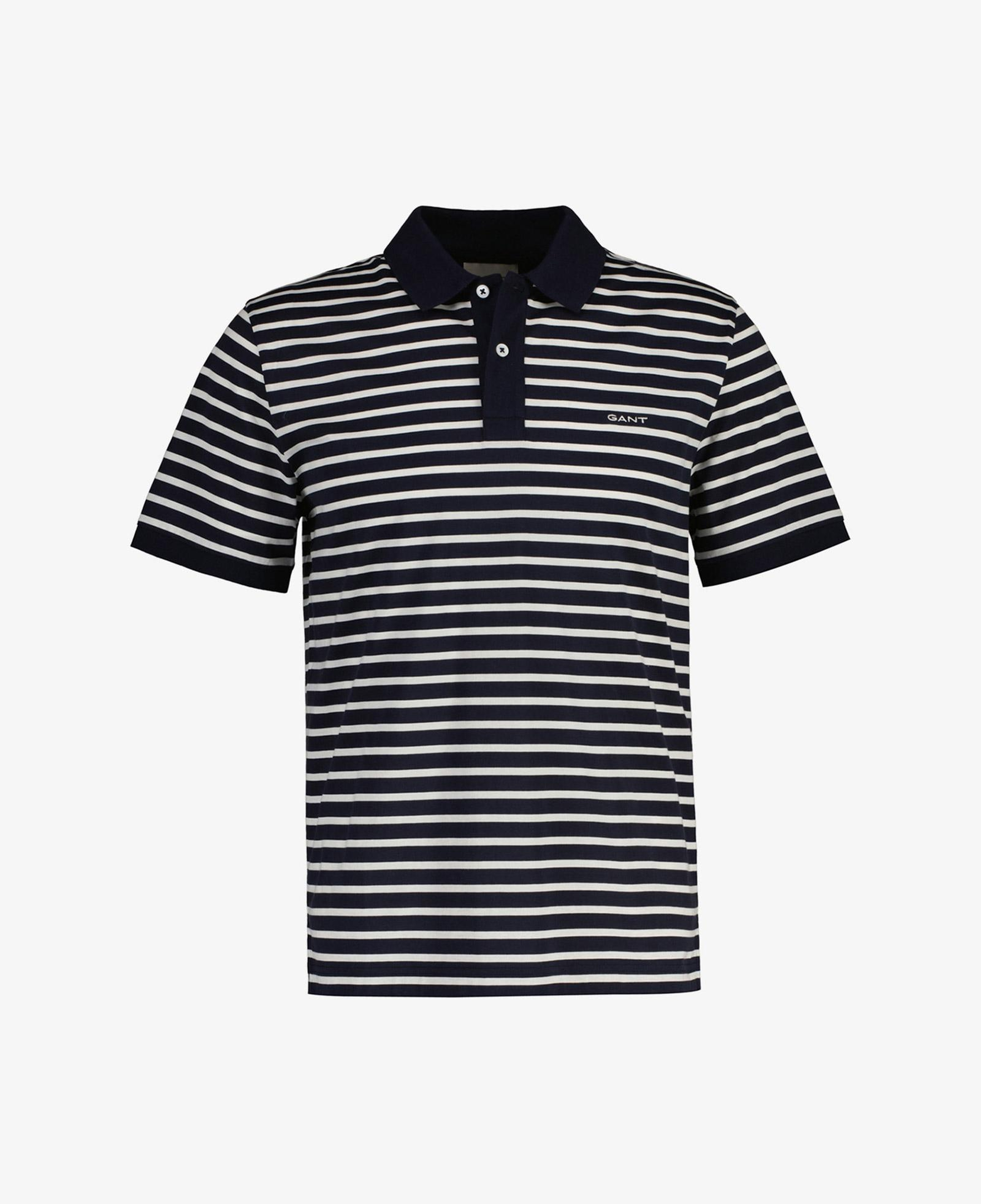GANT Erkek Lacivert Regular Fit Yaka Çizgili Polo Yaka T-Shirt
