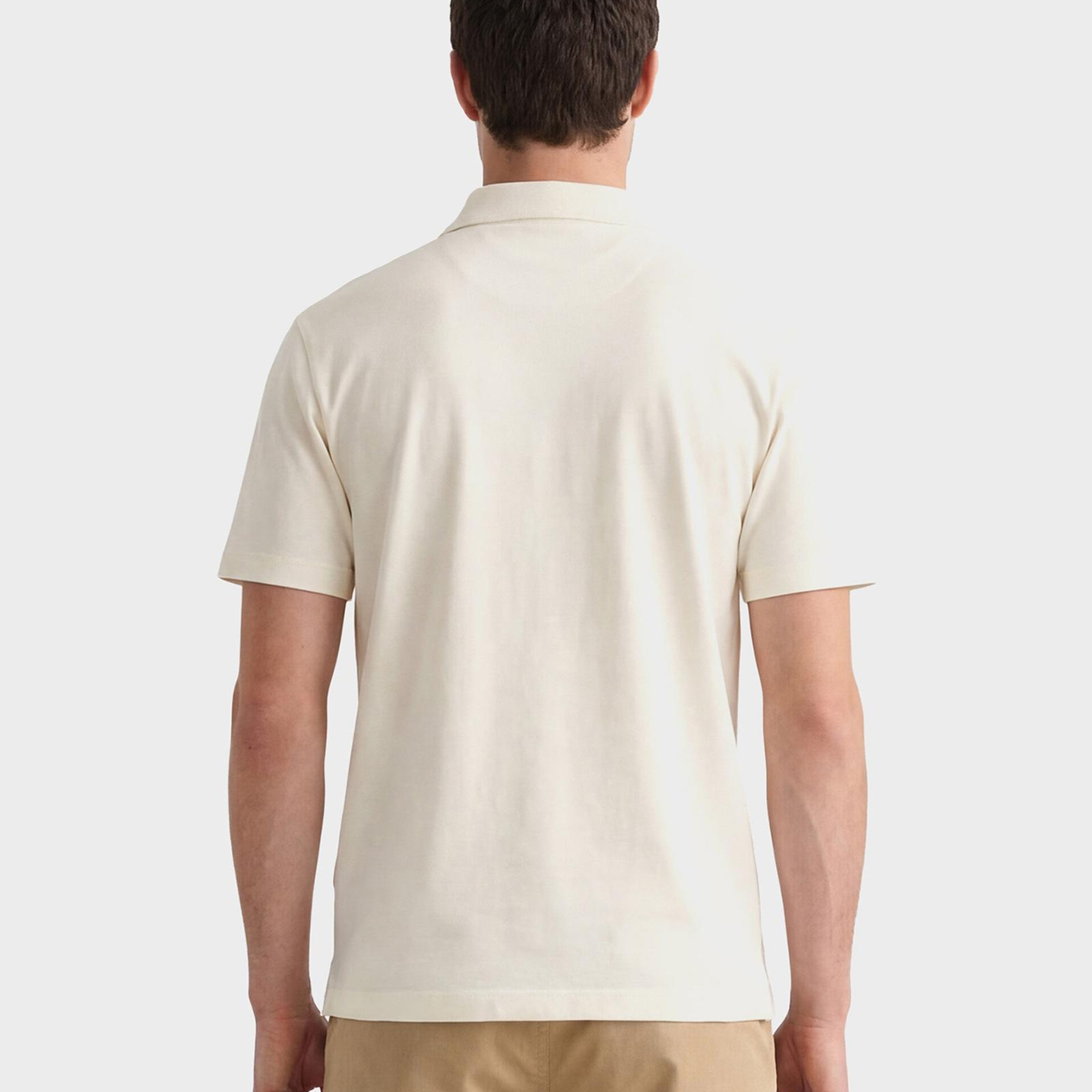 GANT Erkek Krem Regular Fit Polo Yaka T-Shirt