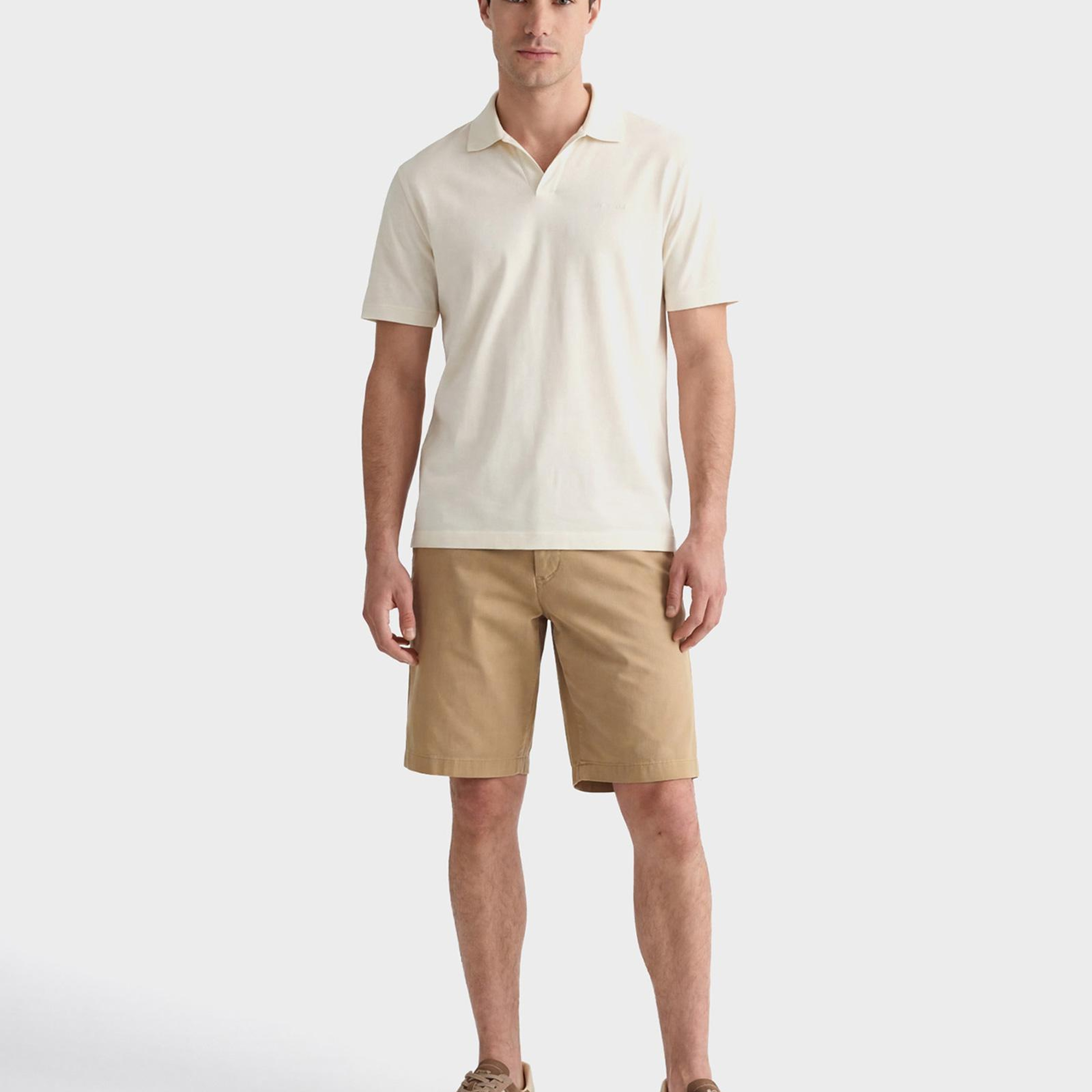 GANT Erkek Krem Regular Fit Polo Yaka T-Shirt
