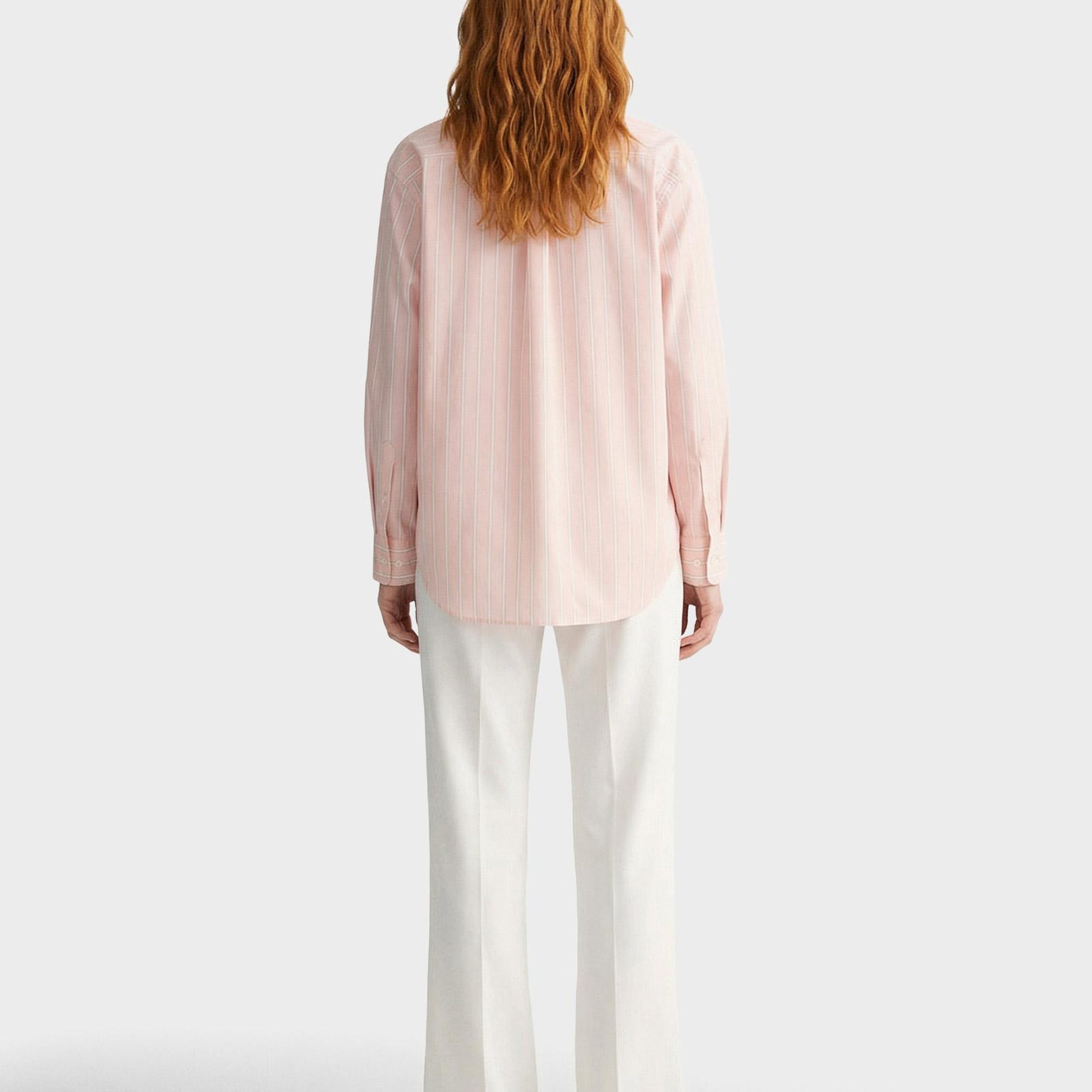 GANT Kadın Pembe Relaxed Fit Çizgili Gömlek