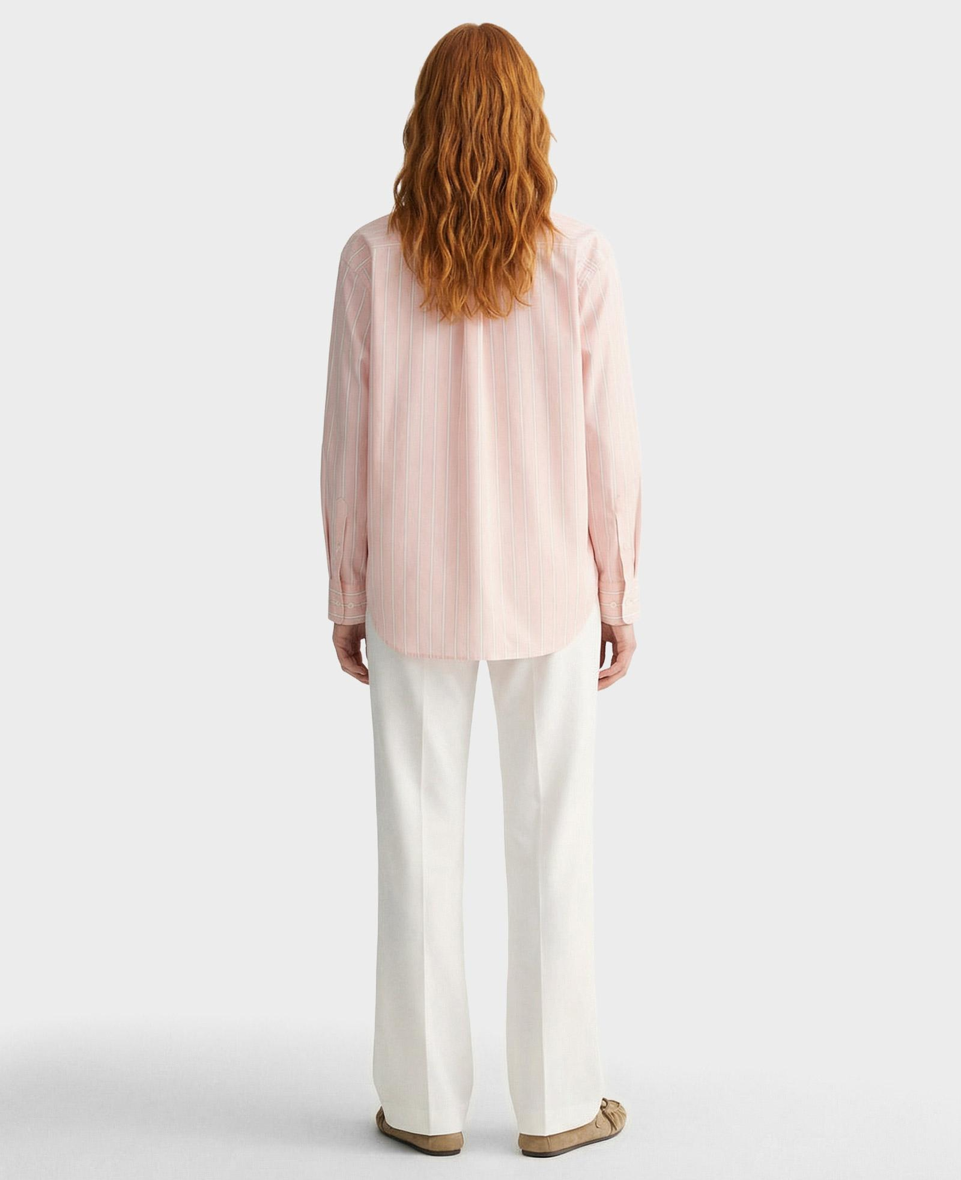 GANT Kadın Pembe Relaxed Fit Çizgili Gömlek