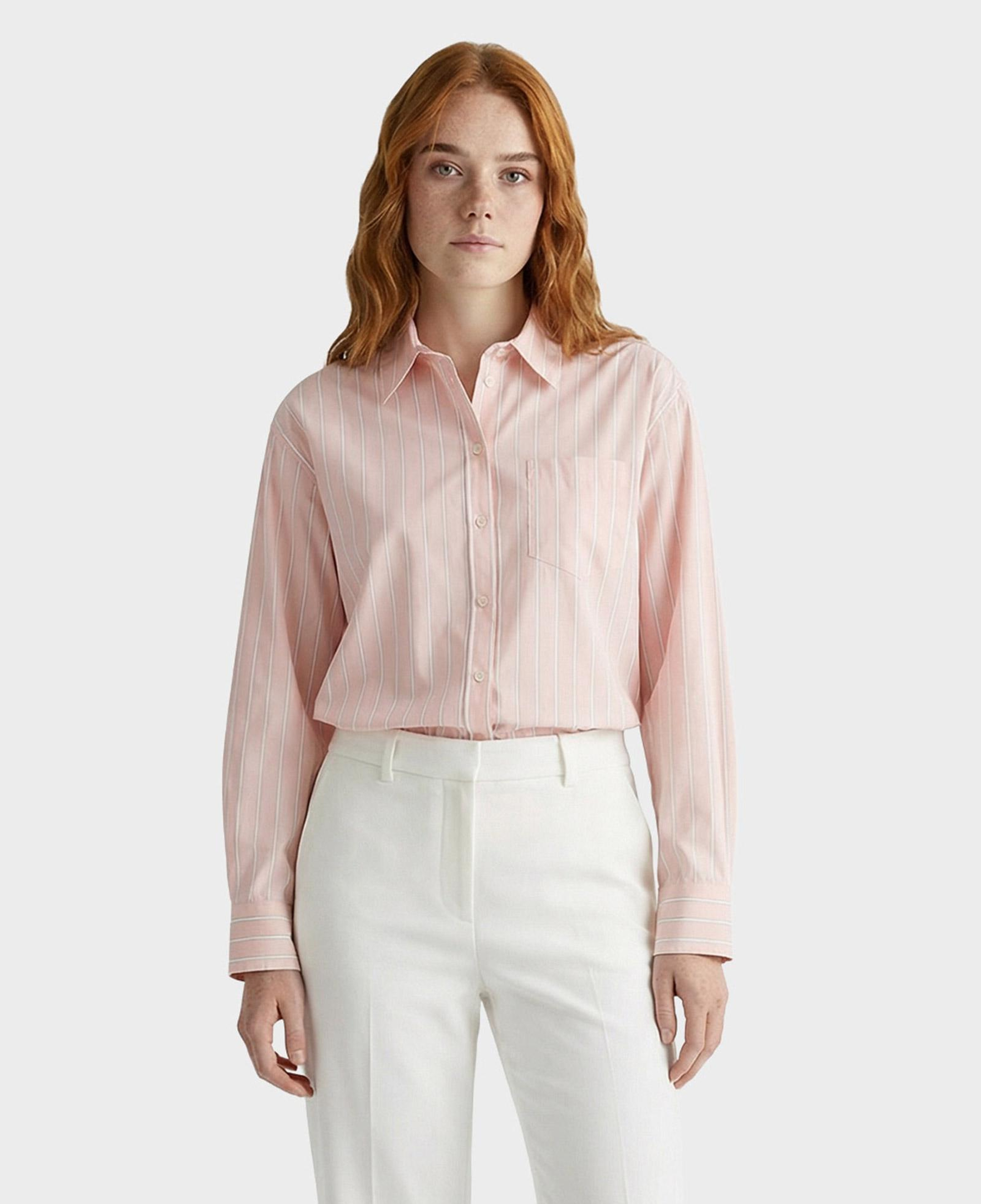 GANT Kadın Pembe Relaxed Fit Çizgili Gömlek