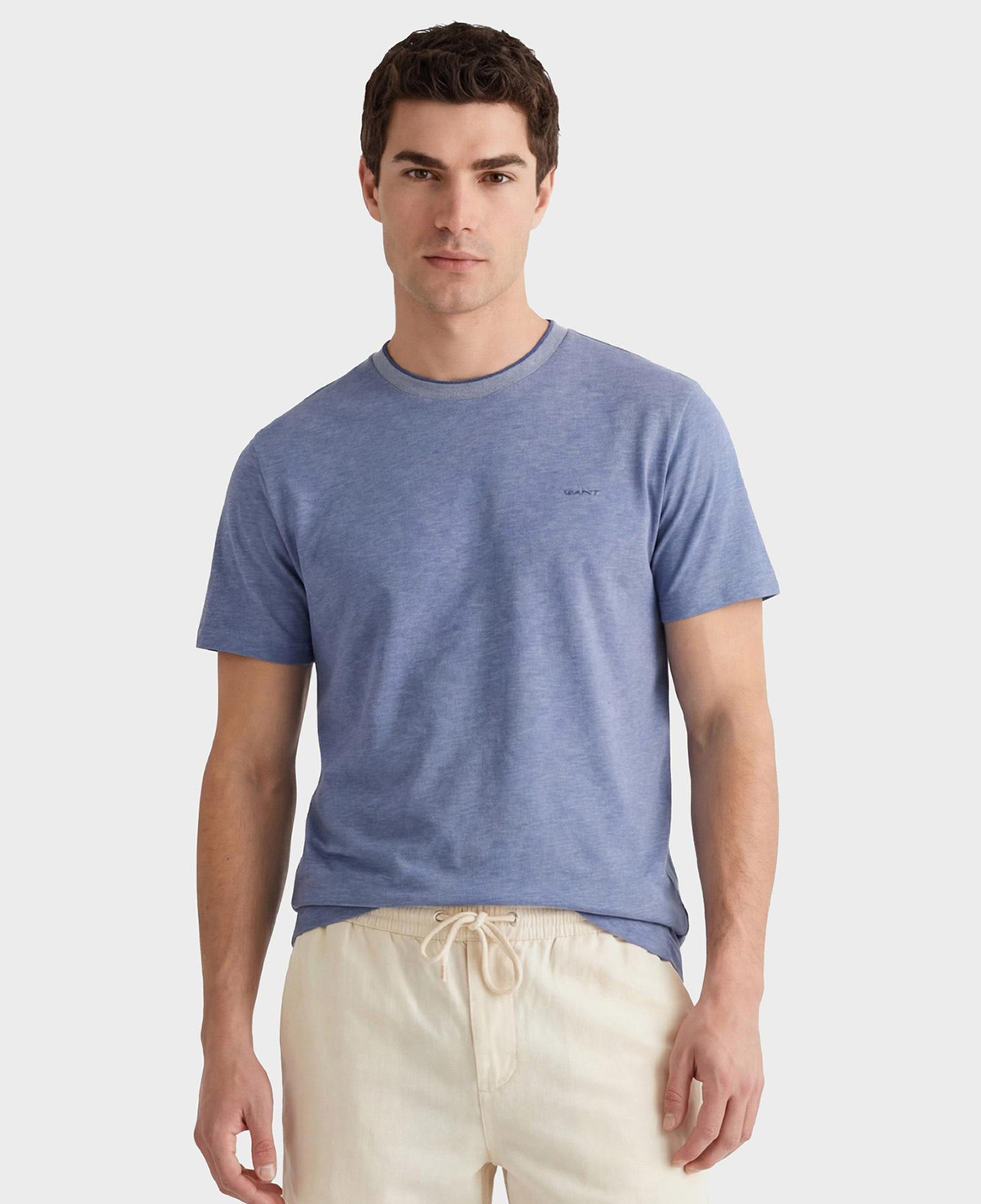GANT Erkek Mavi Bisiklet Yaka Regular Fit T-Shirt