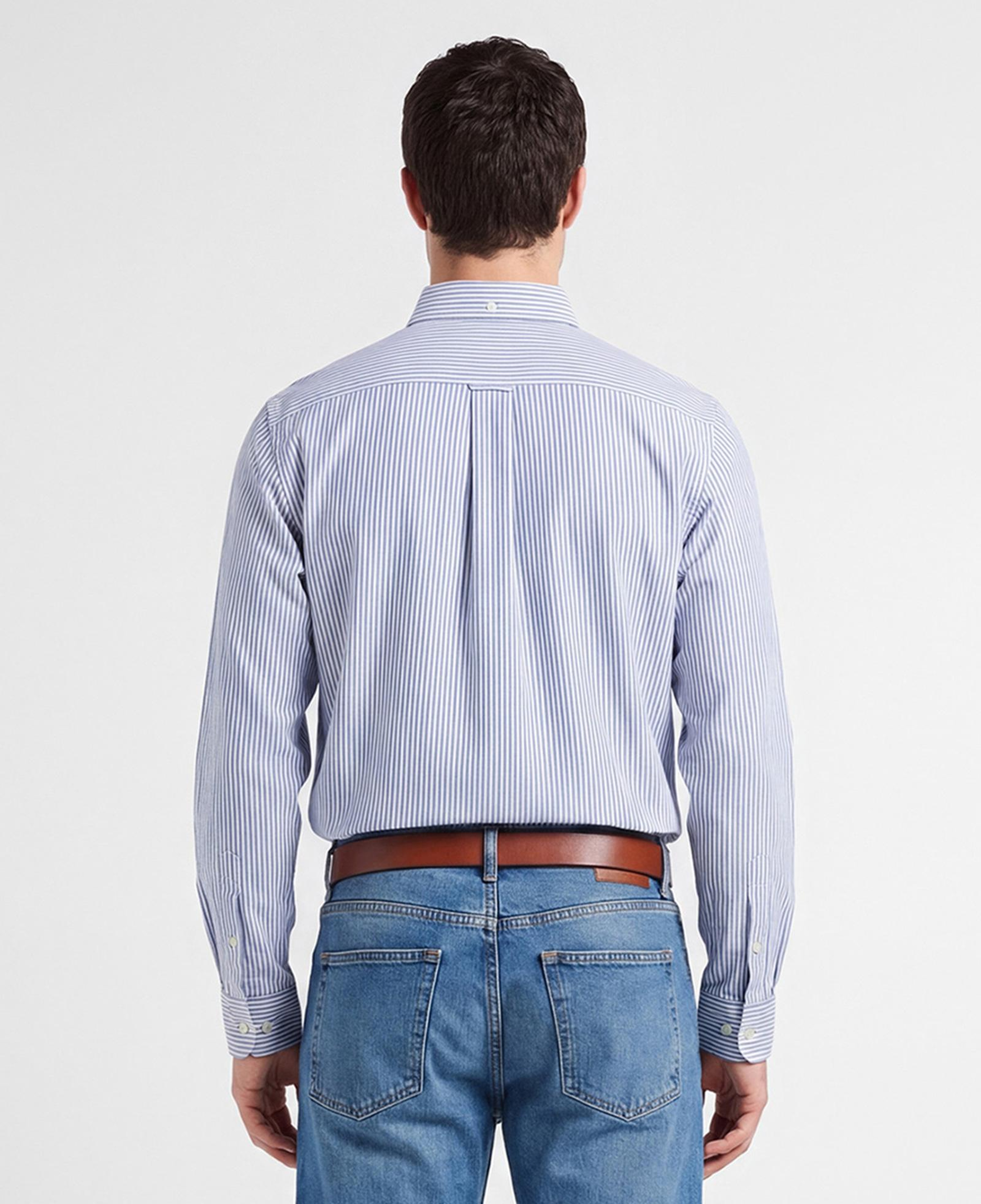GANT Erkek Mavi Regular Fit Çizgili Logolu Gömlek