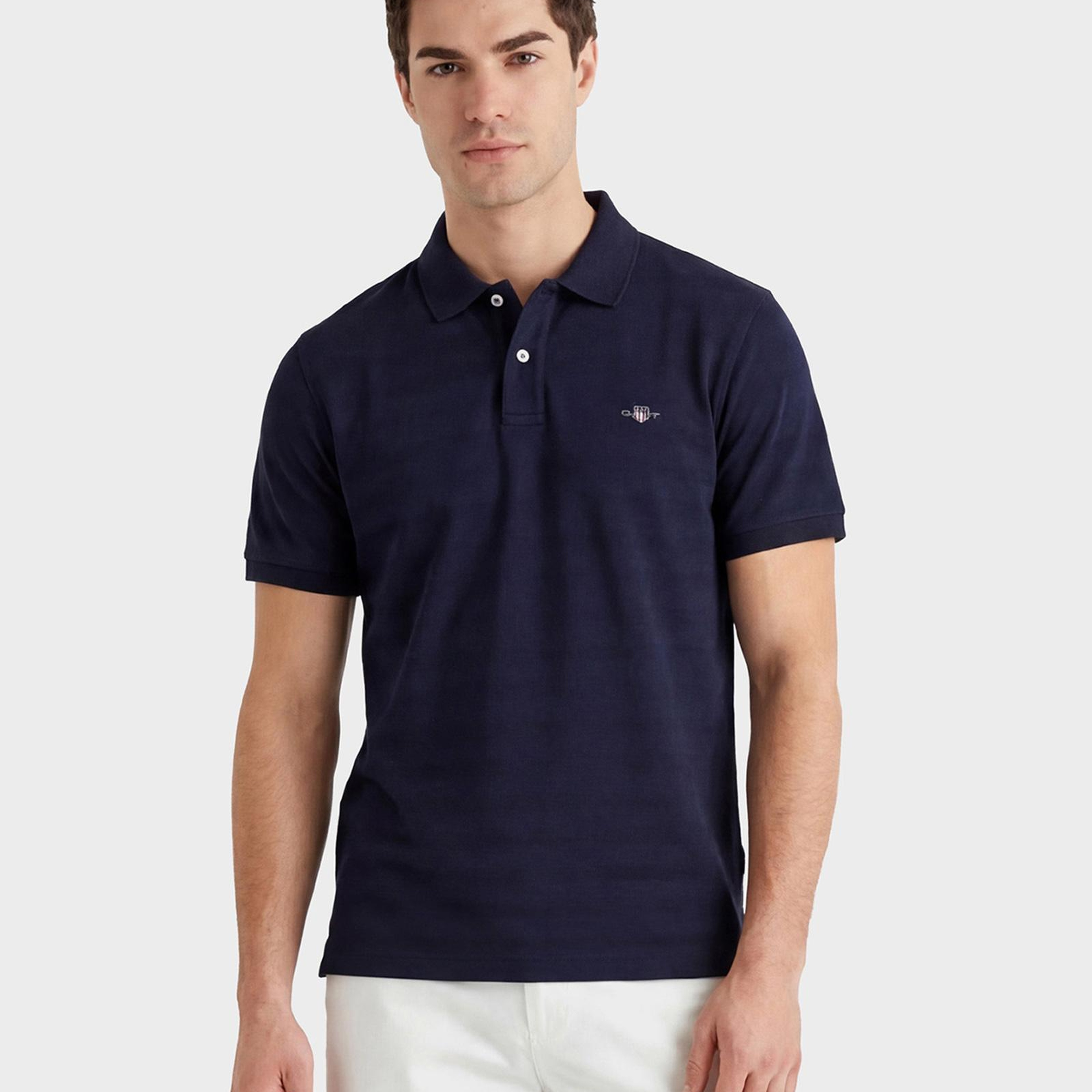 GANT Erkek Lacivert Regular Fit Polo Yaka T-Shirt