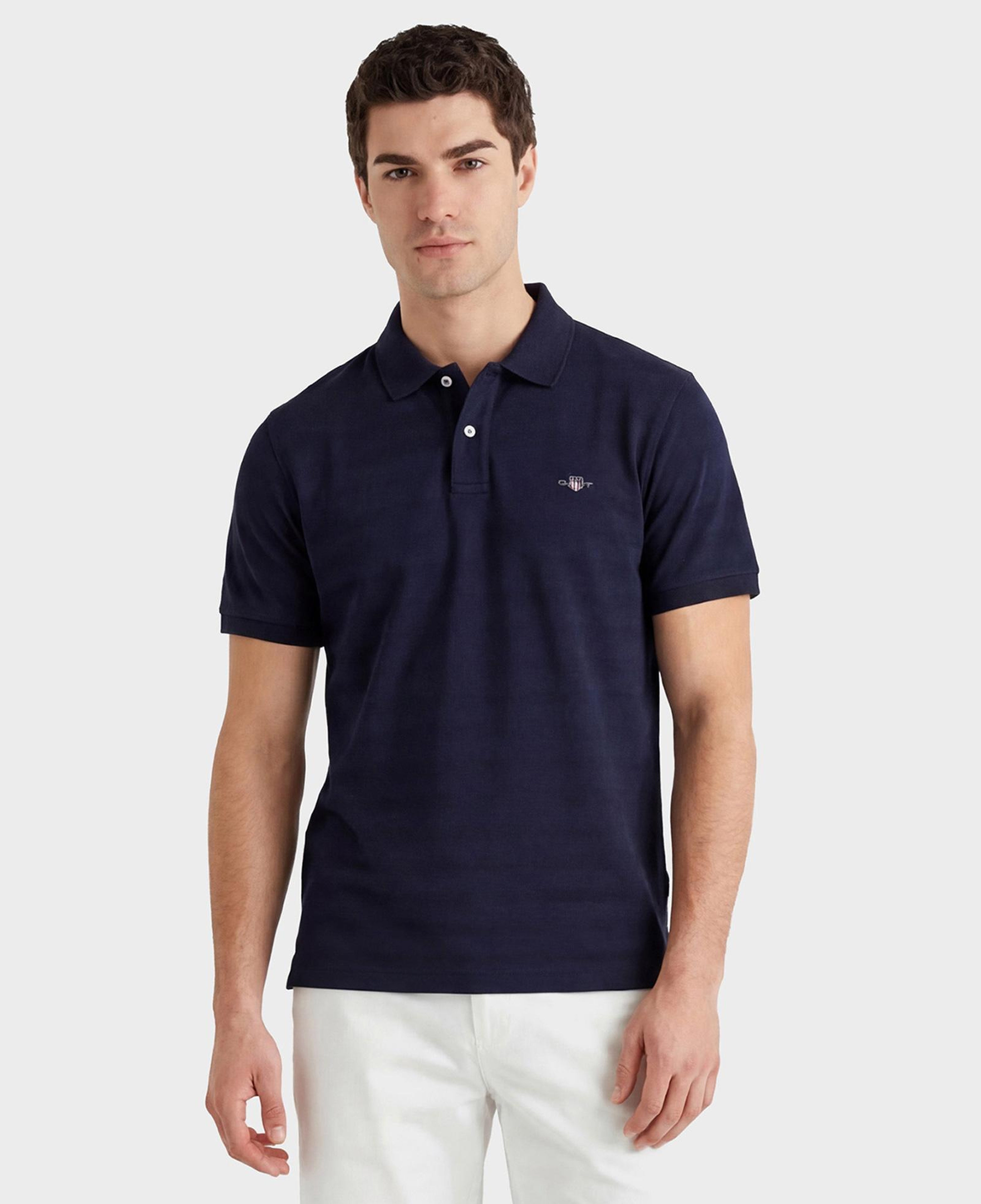 GANT Erkek Lacivert Regular Fit Polo Yaka T-Shirt
