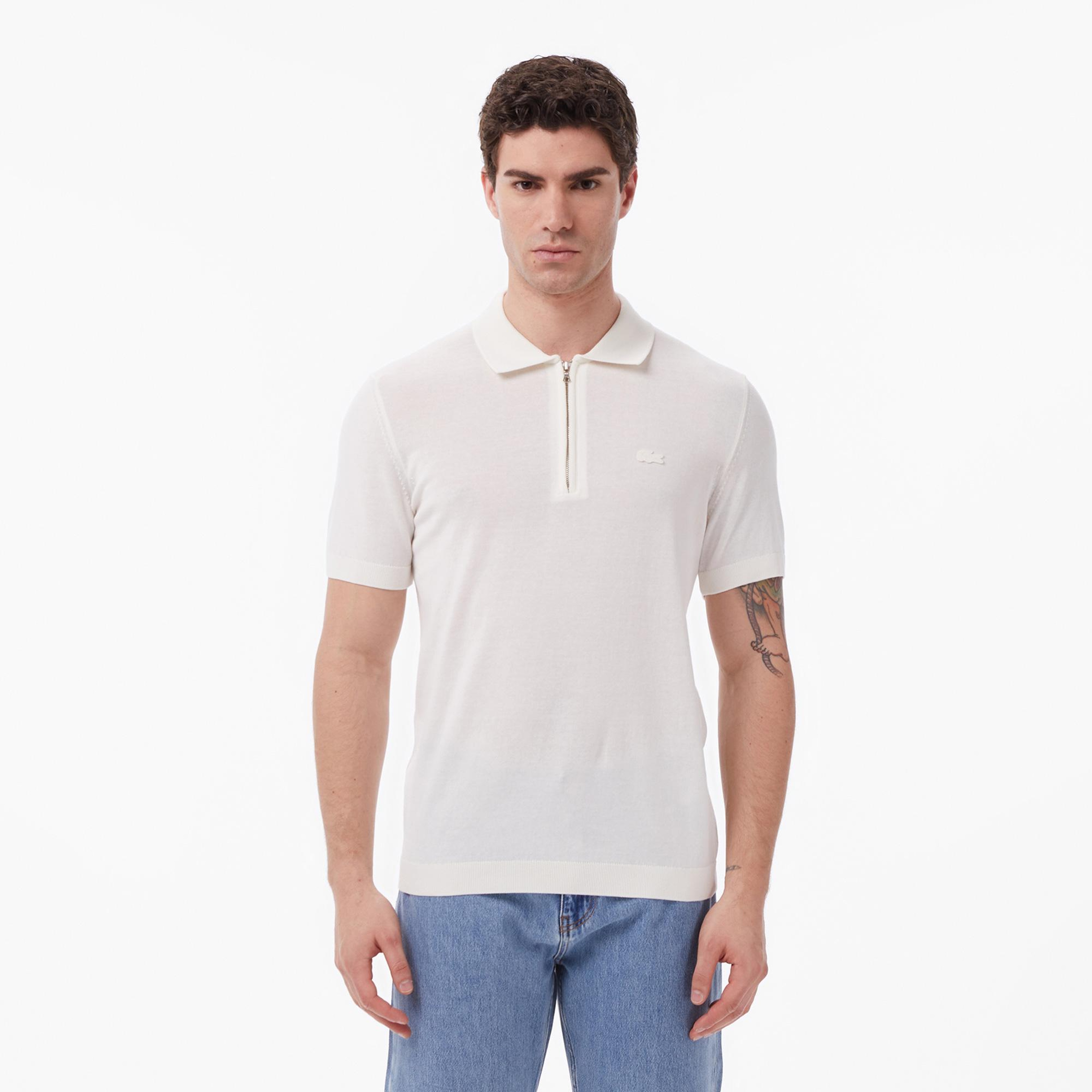 Erkek Classic Fit Kısa Kollu Polo Yaka Krem Triko