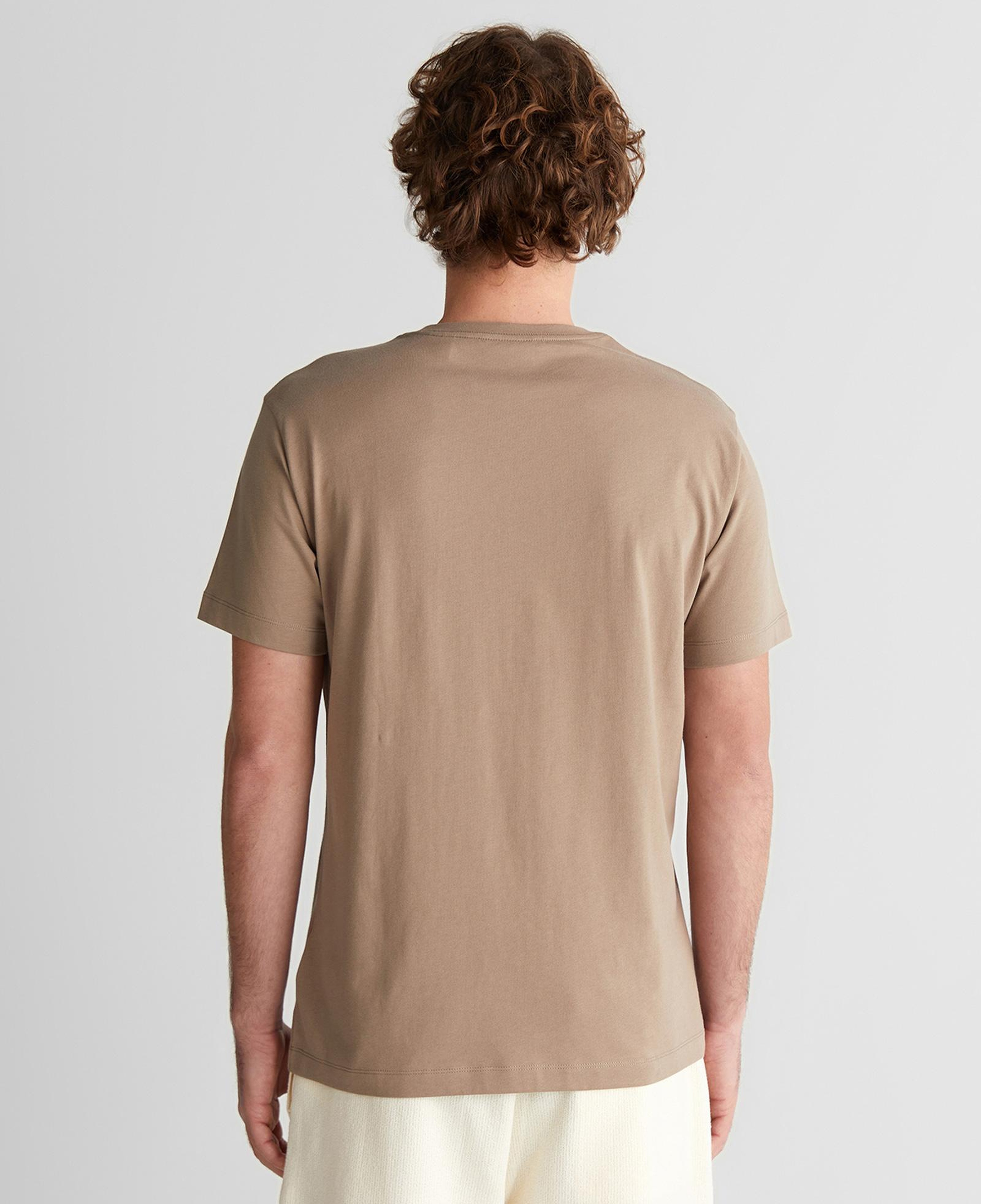 GANT Erkek Kahverengi Regular Fit Bisiklet Yaka Logolu T-Shirt