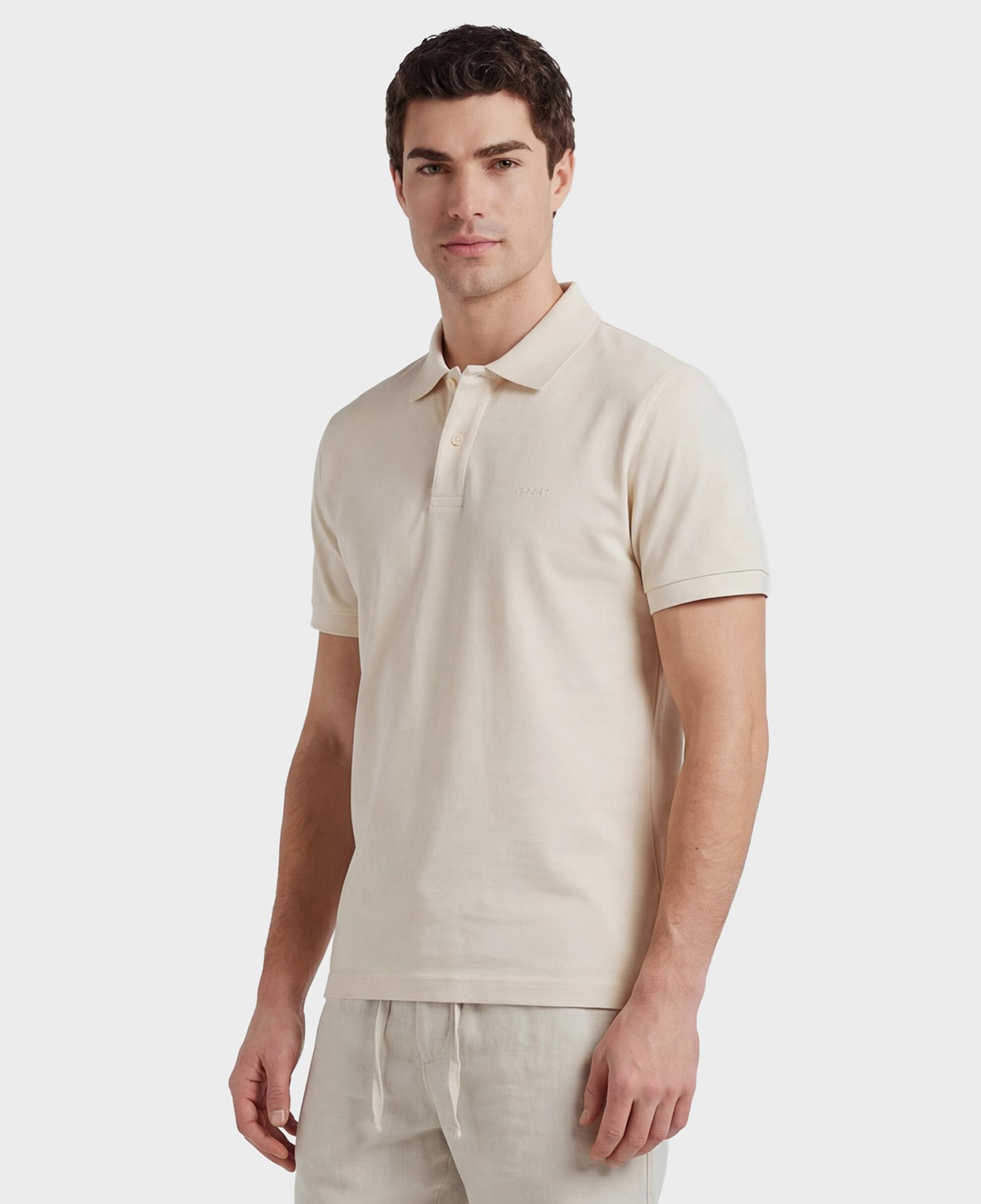 GANT Erkek Krem Regular Fit Polo Yaka T-Shirt