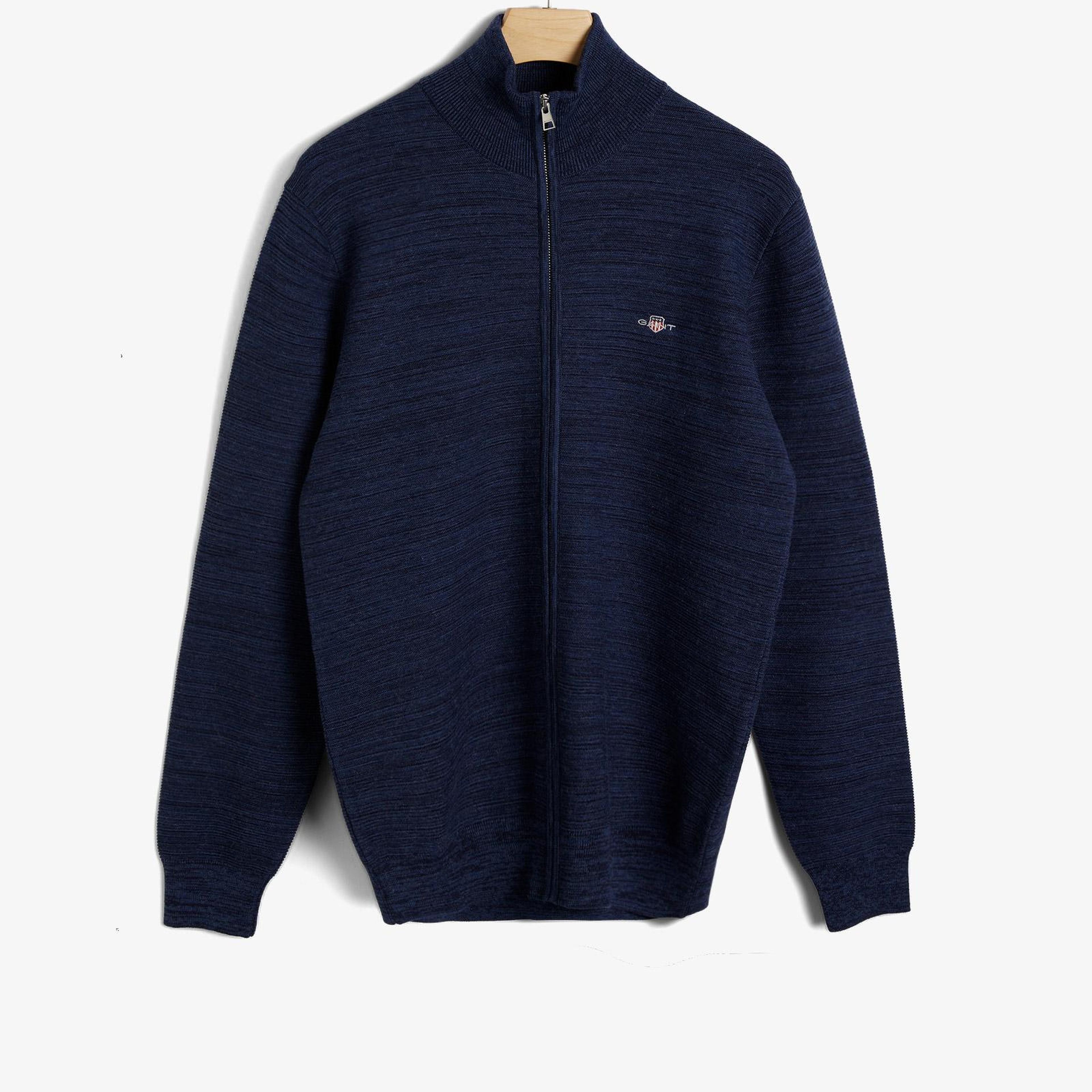 GANT Erkek Lacivert Regular Fit Fermuarlı Hırka