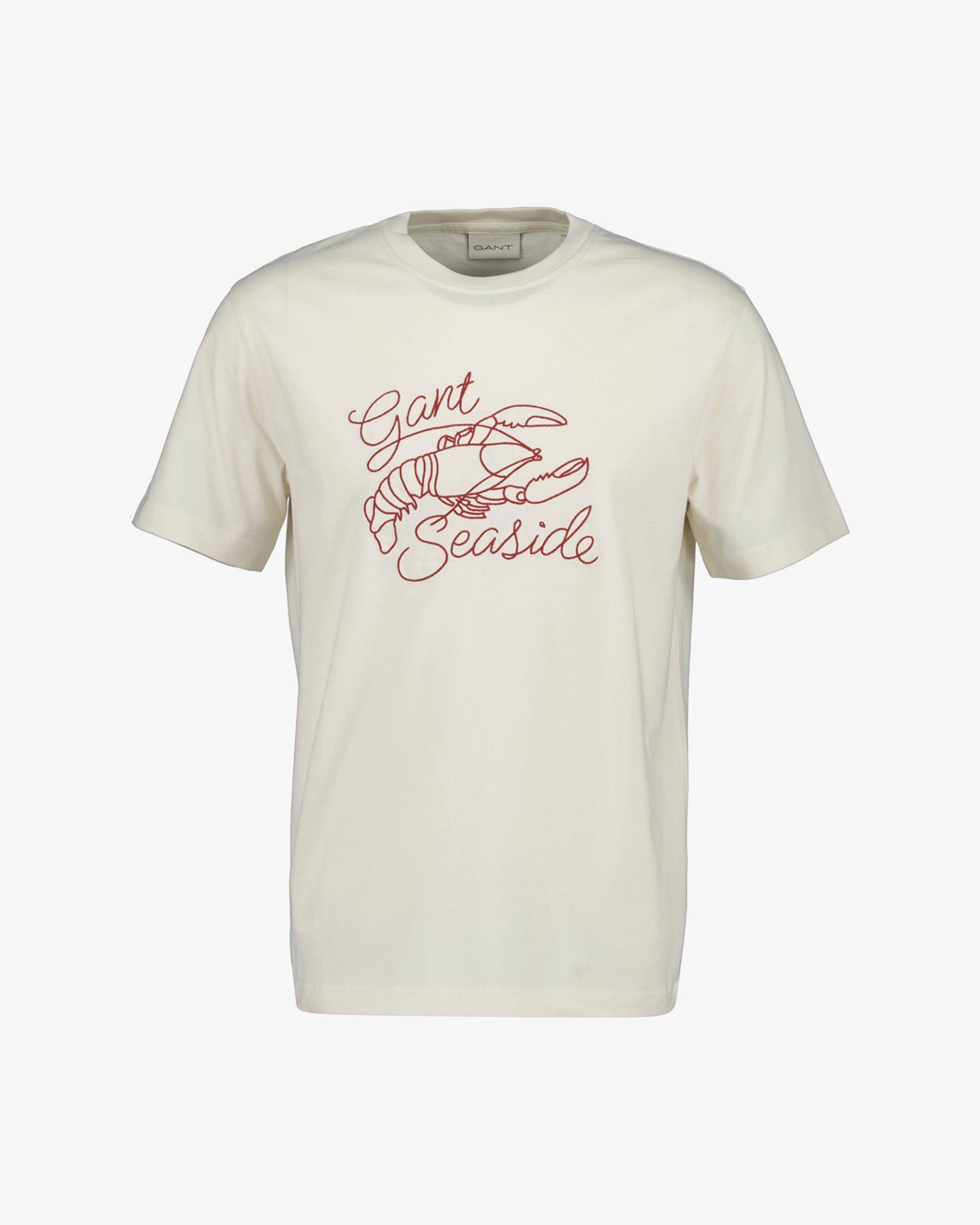 GANT Erkek Krem Bisiklet Yaka Regular Fit T-Shirt