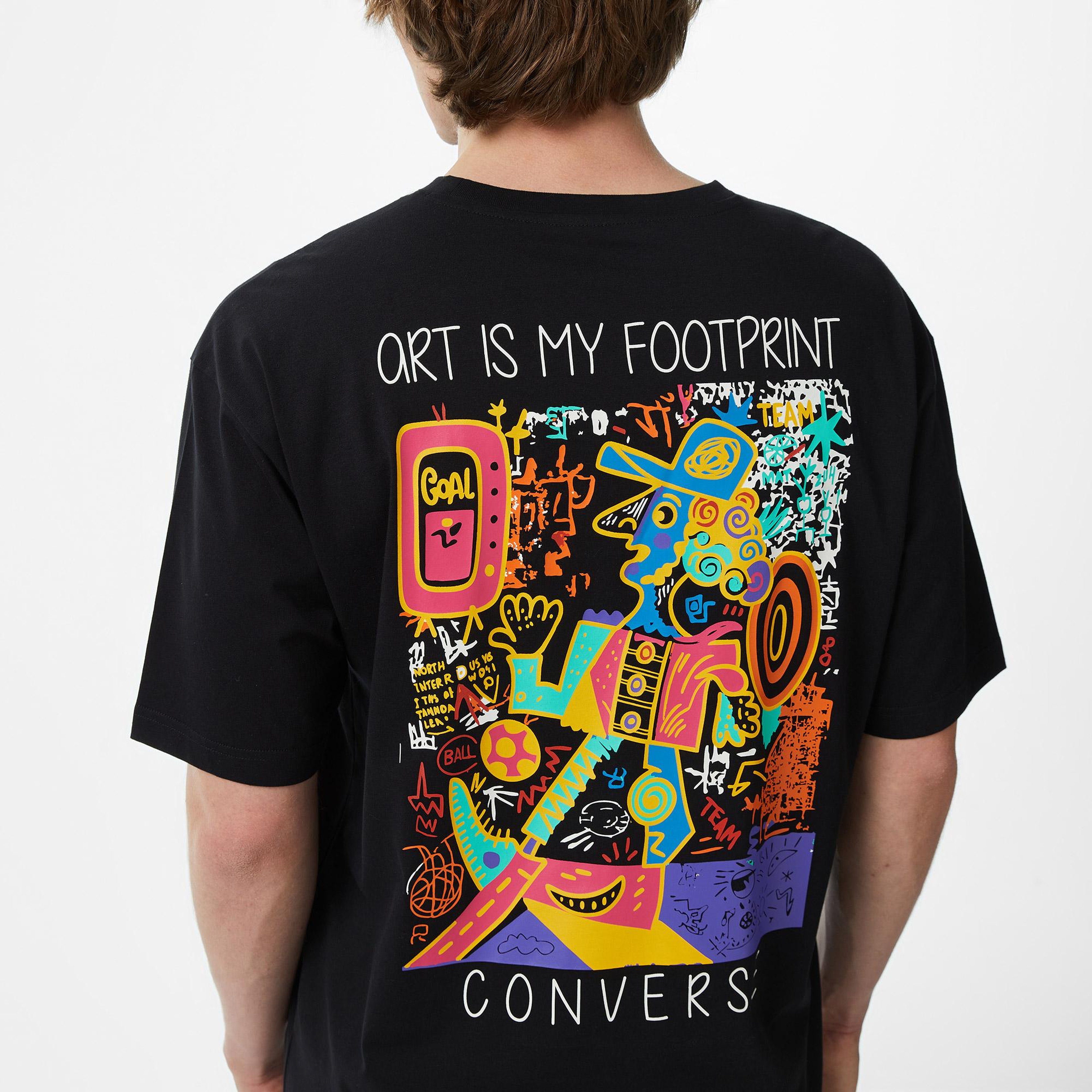 Converse Erkek Siyah Grafik Baskılı T-Shirt