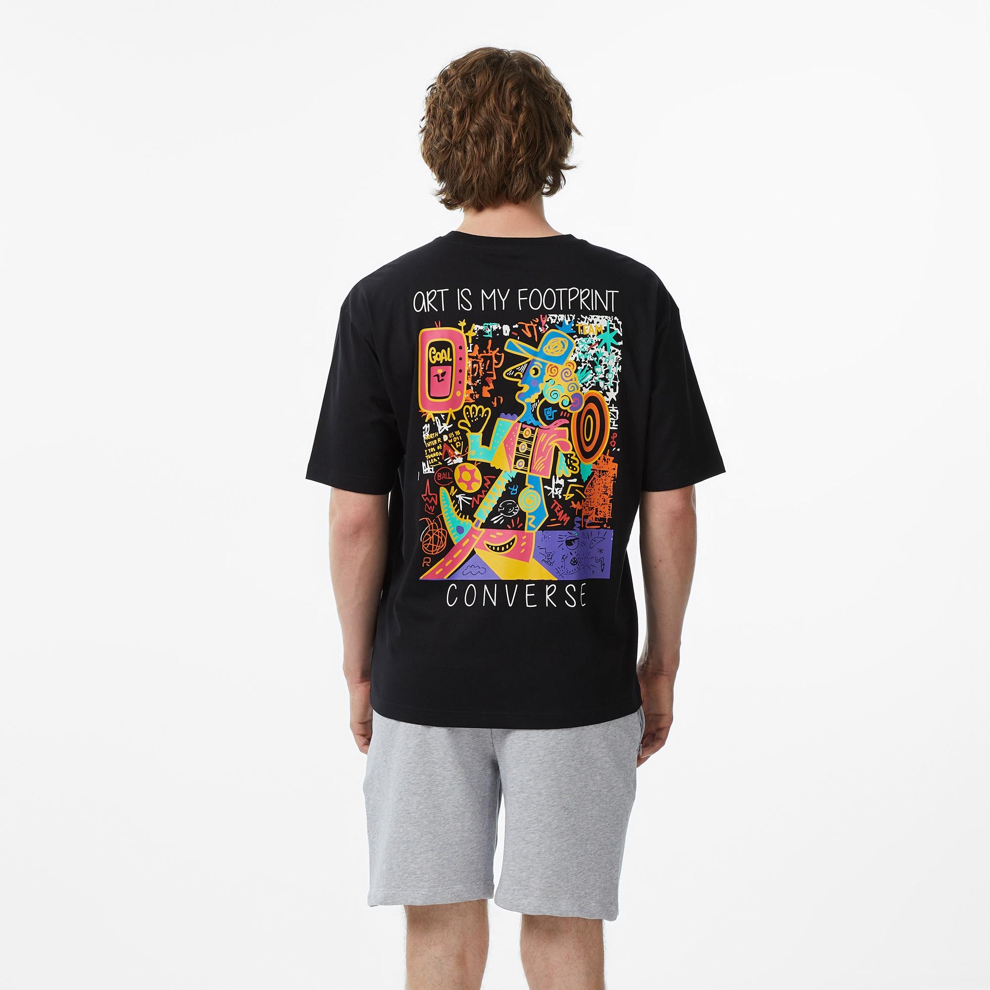 Converse Erkek Siyah Grafik Baskılı T-Shirt