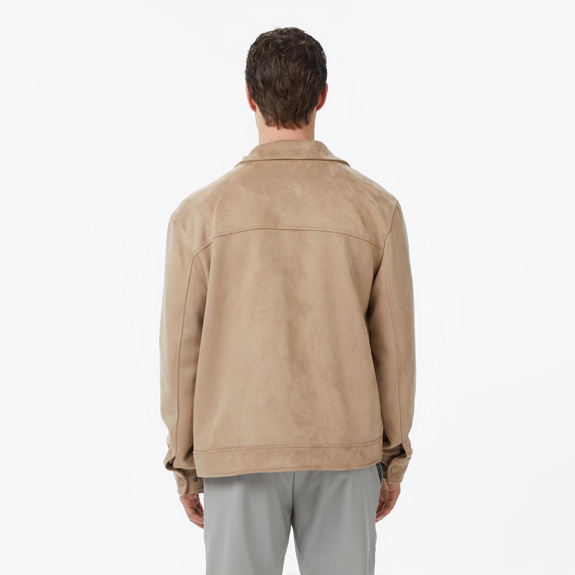 Nautica Erkek Bej Regular Fit Süet Ceket