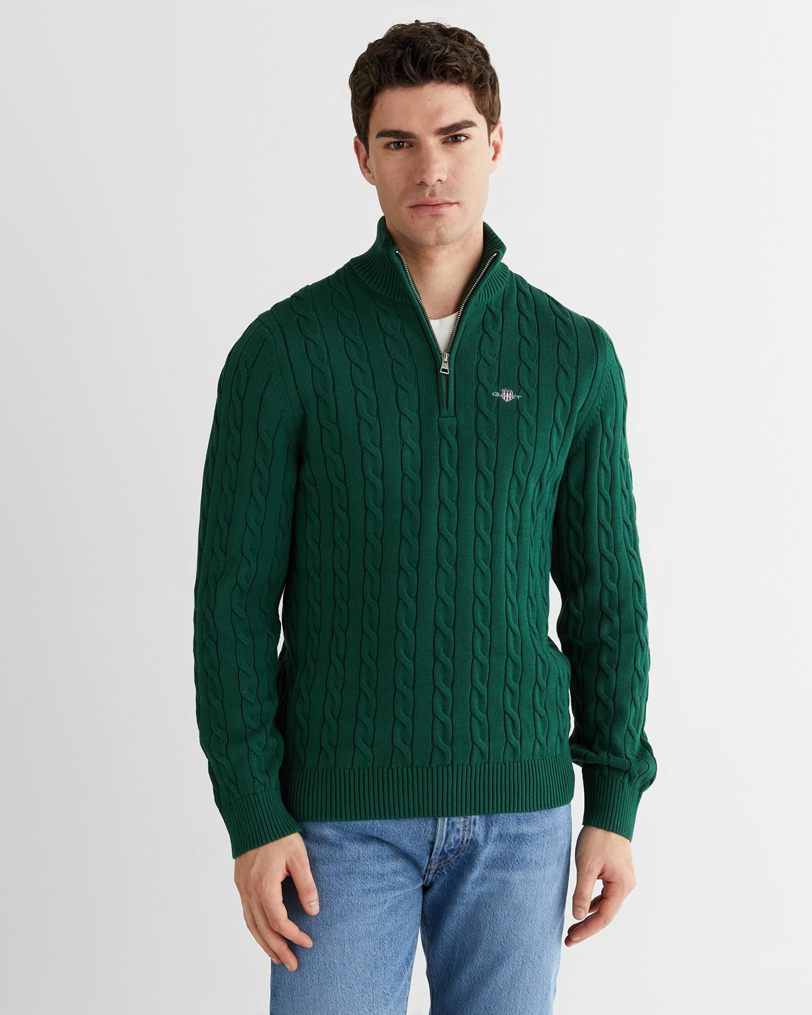 GANT Erkek Yeşil Regular Fit Kazak