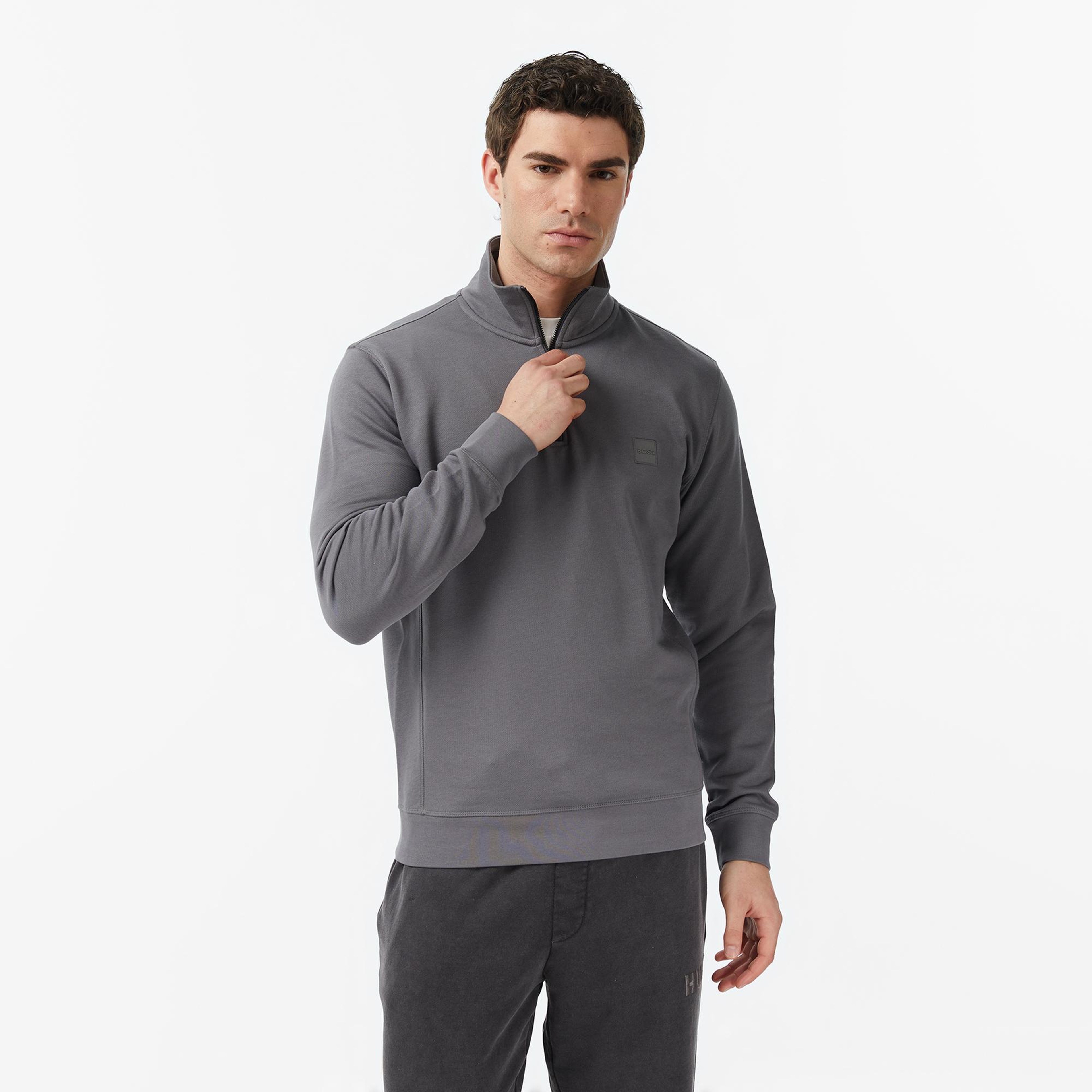 Boss Zetrust Erkek Gri Sweatshirt