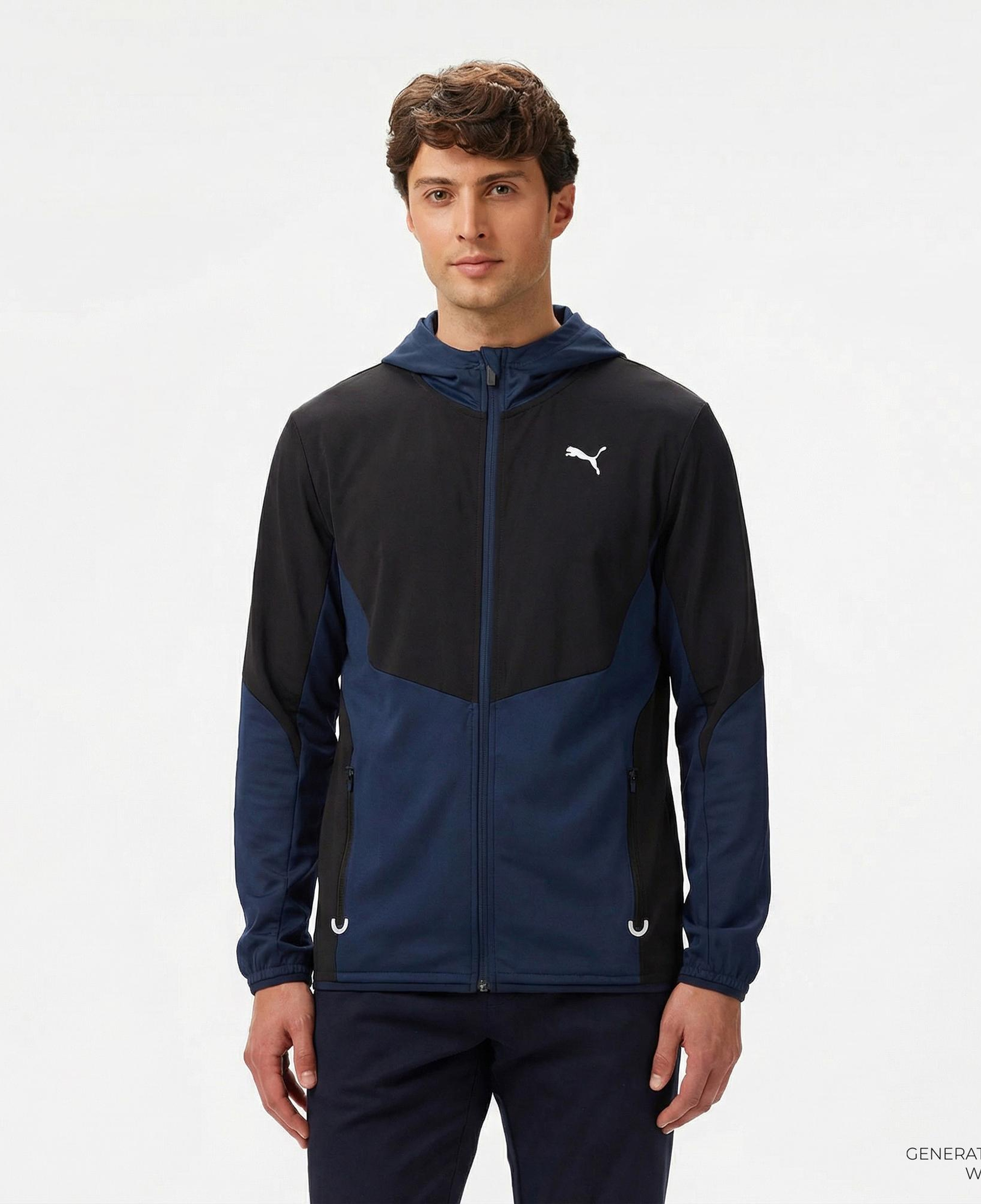 Puma Flex Fabric Mix Erkek Lacivert Antrenman Ceketi