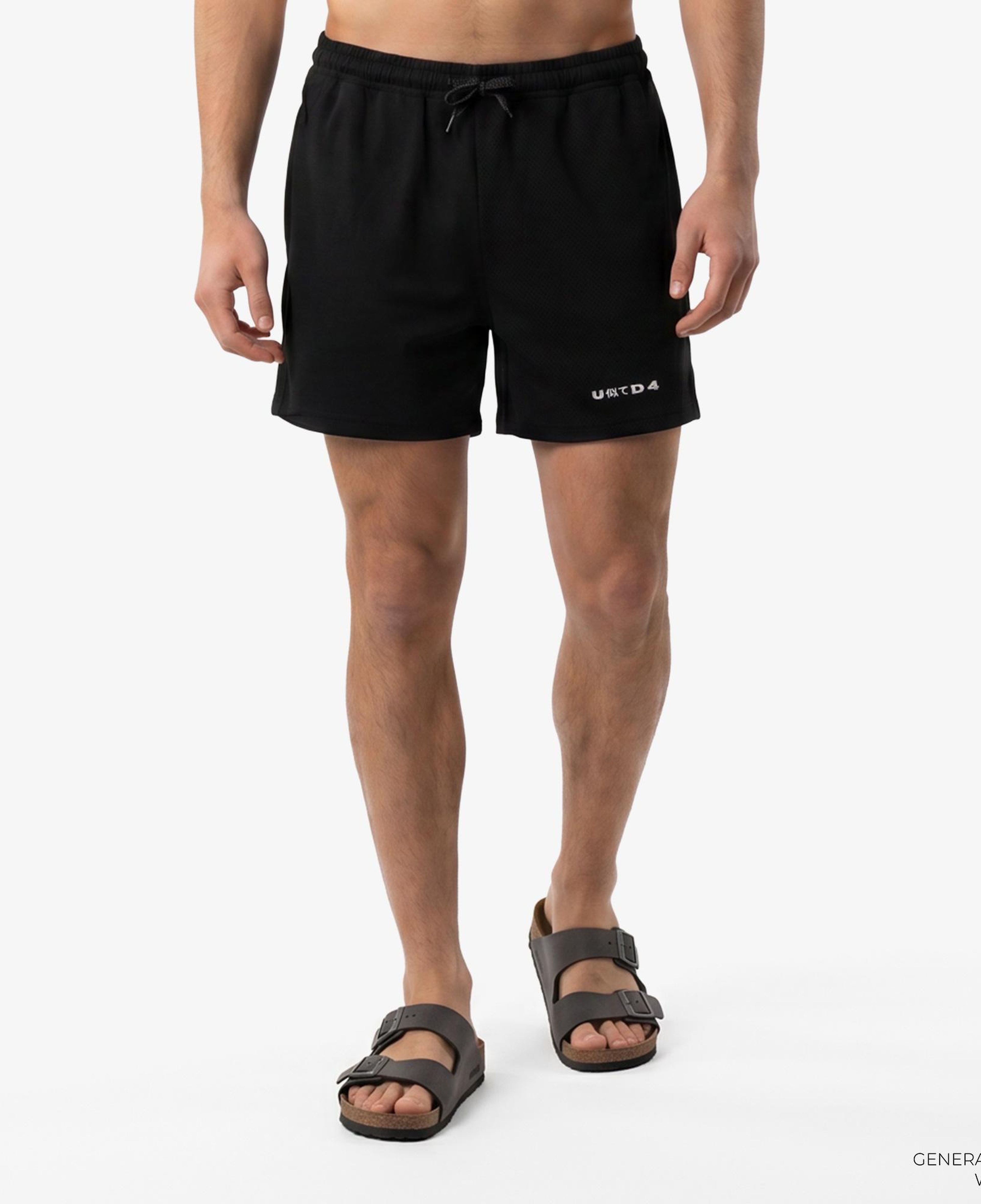 UNITED4 Comfort Fit Erkek Siyah Deniz Şortu
